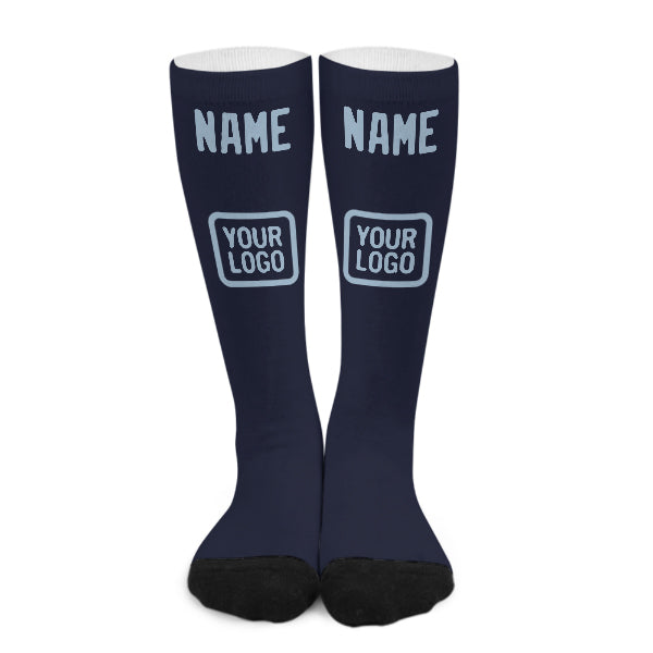 Chaussettes hautes bleu marine personnalisées
