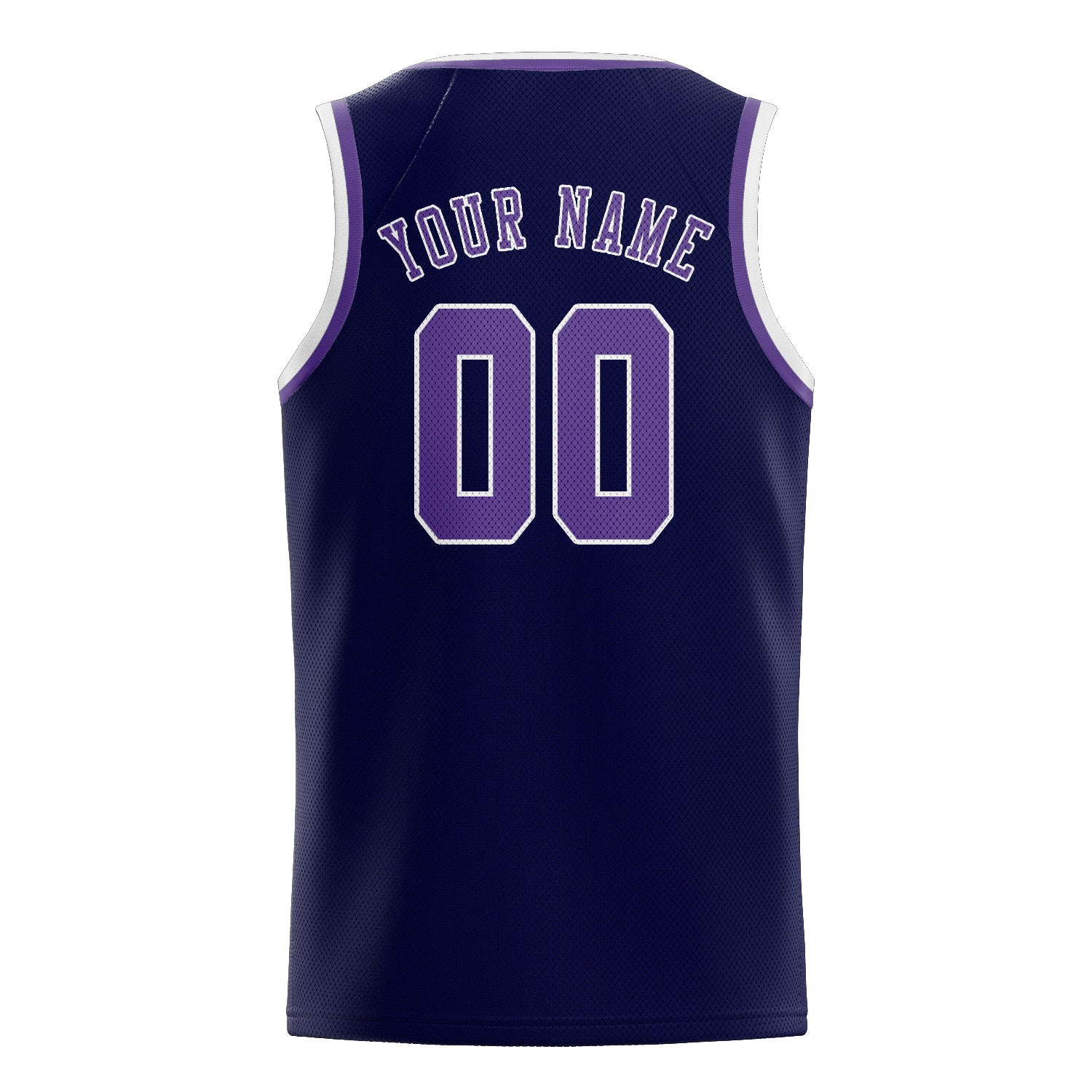 Maillot de basketball personnalisé bleu marine et violet clair