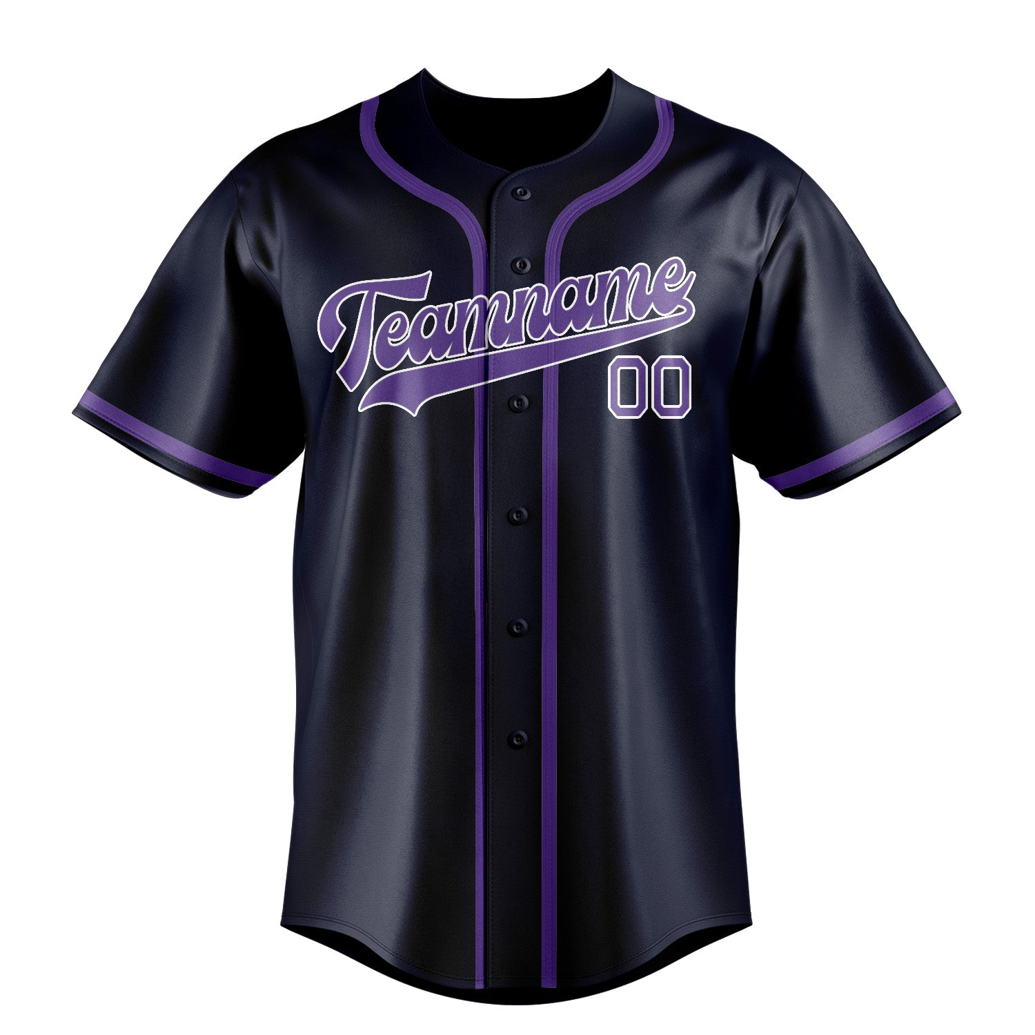 Maillot de baseball personnalisé bleu marine et violet clair