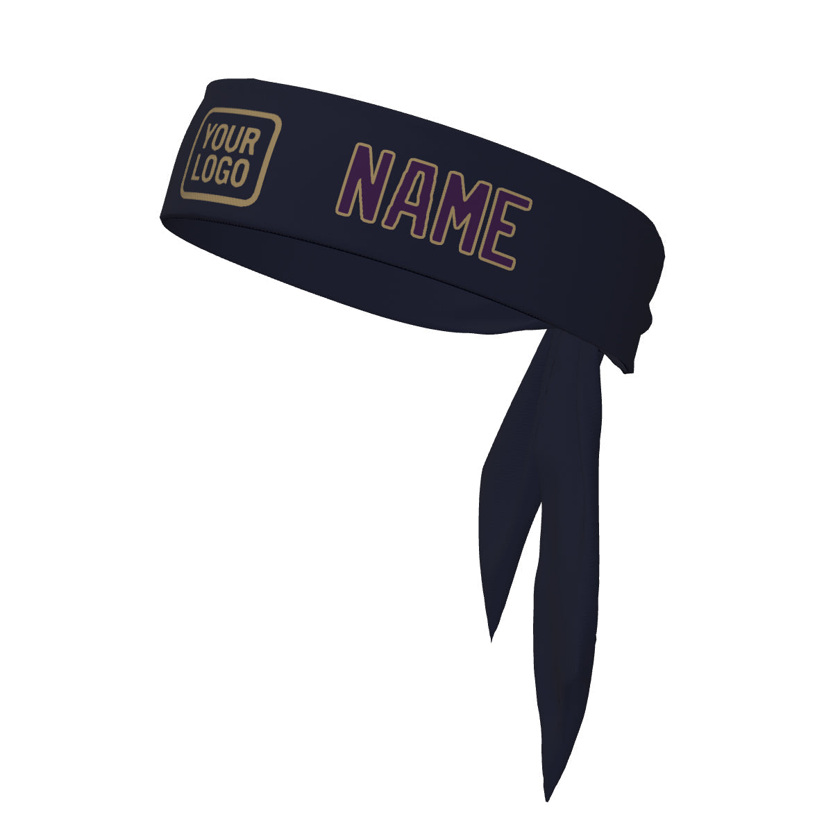 Bandeau personnalisé bleu marine et violet