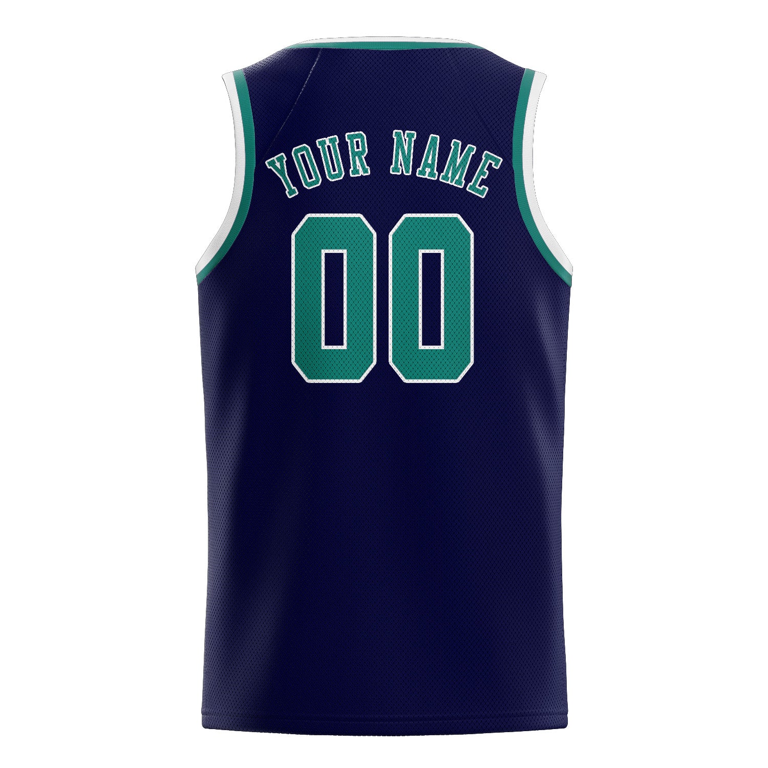 Maillot de basketball personnalisé bleu marine et vert