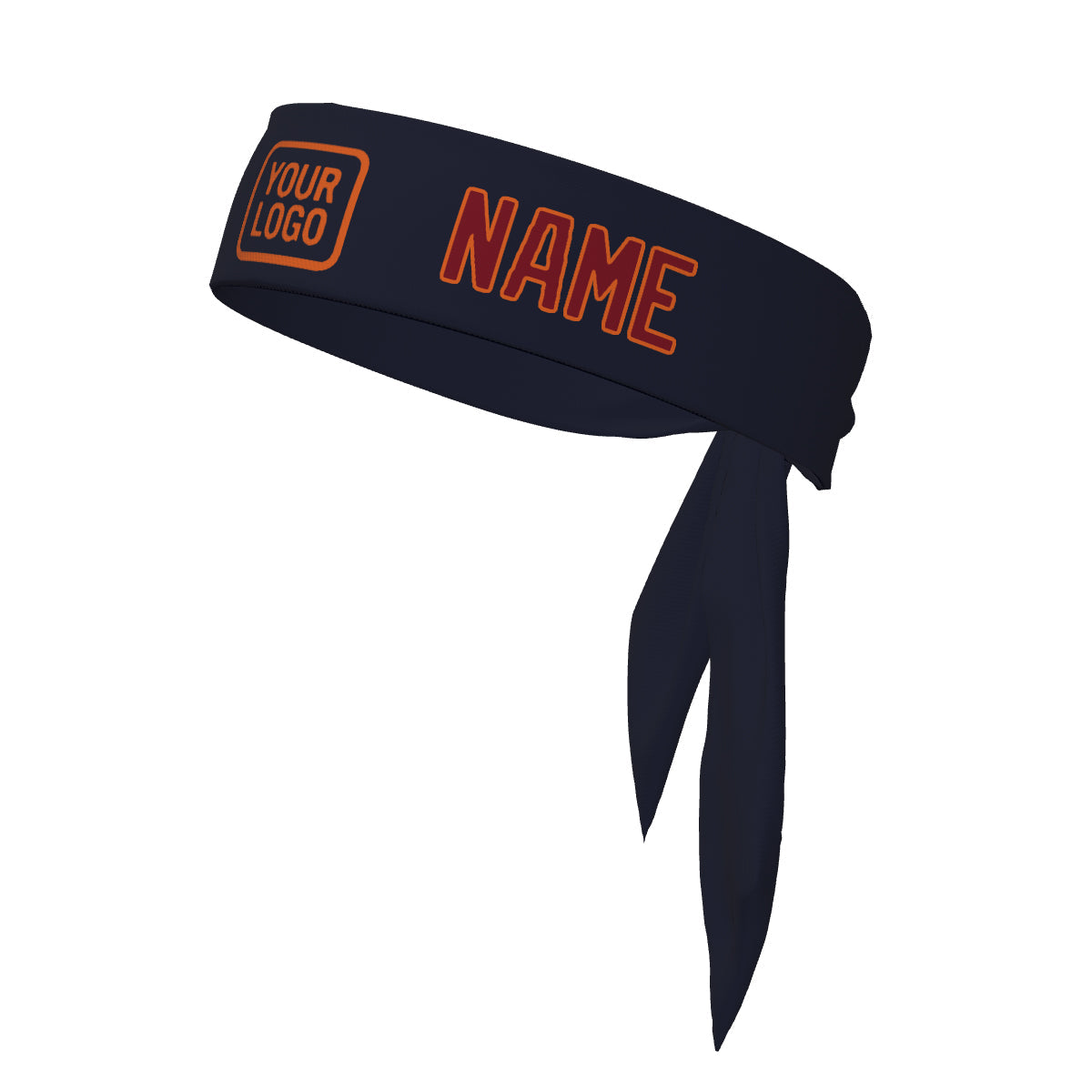 Bandeau personnalisé bleu marine et rouge cramoisi