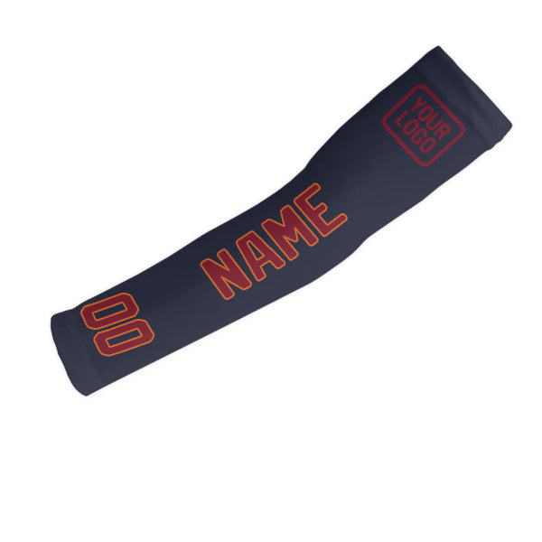 Manchon personnalisé bleu marine et rouge cramoisi