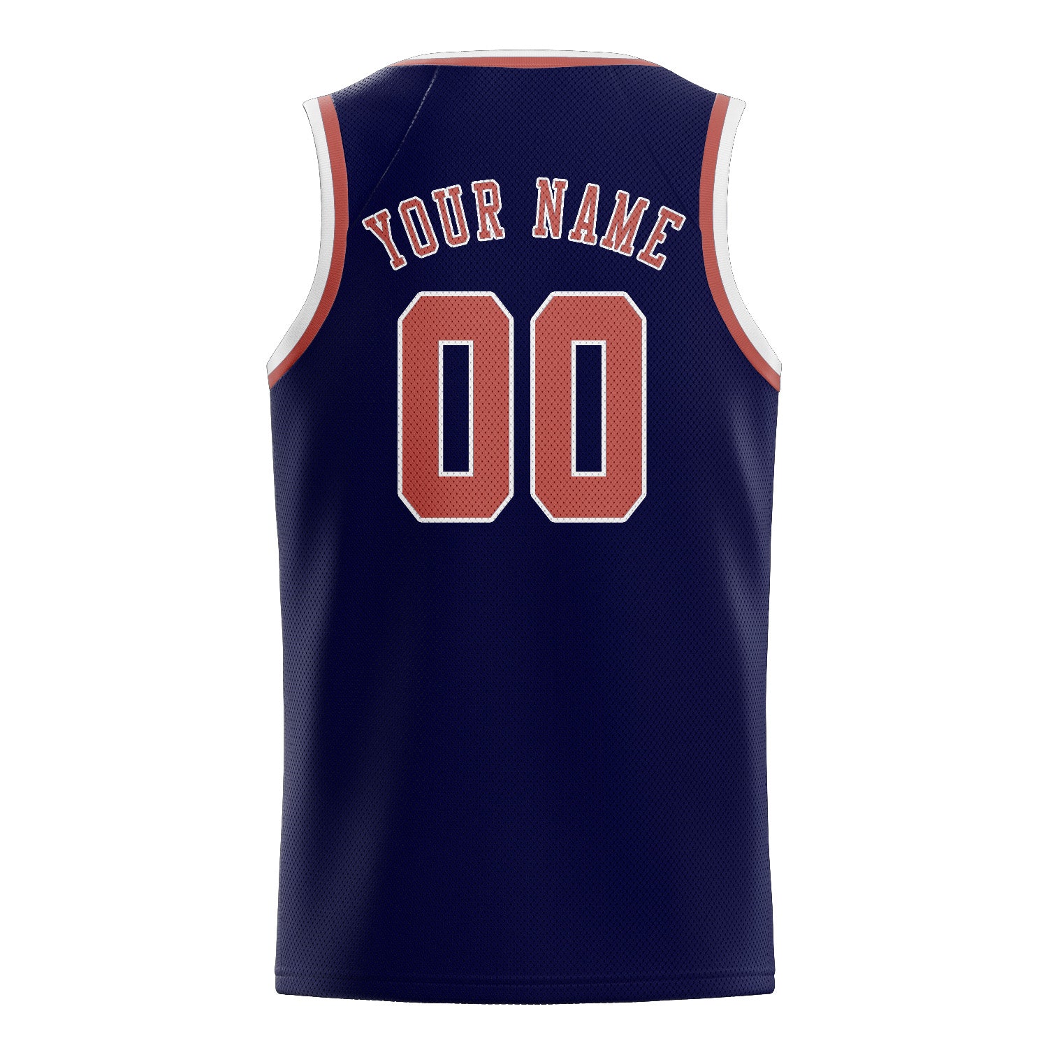 Maillot de basketball personnalisé bleu marine et rose cuivrée