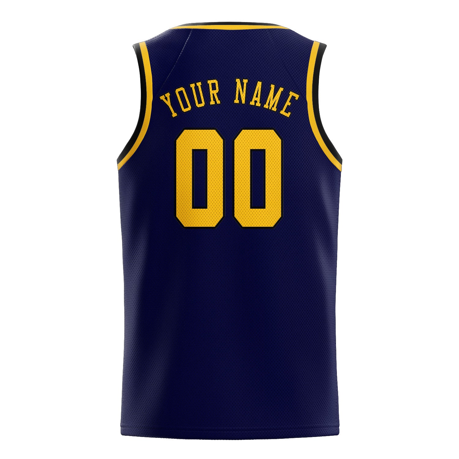 Maillot de basketball personnalisé bleu marine et or