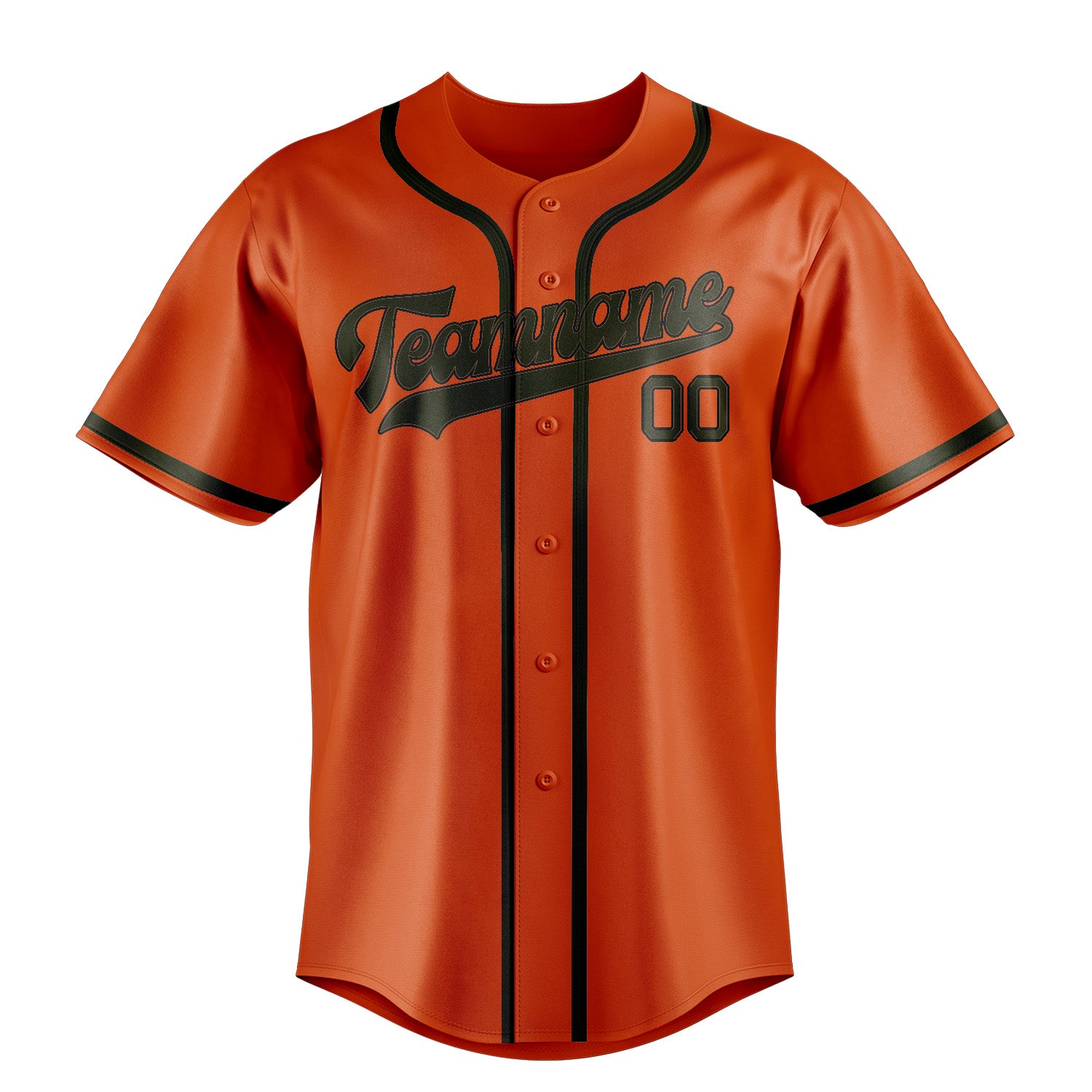 Maillot de baseball personnalisé orange rouge olive