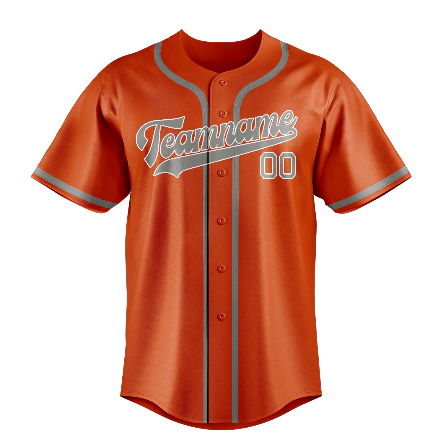 Maillot de baseball personnalisé orange, rouge et gris