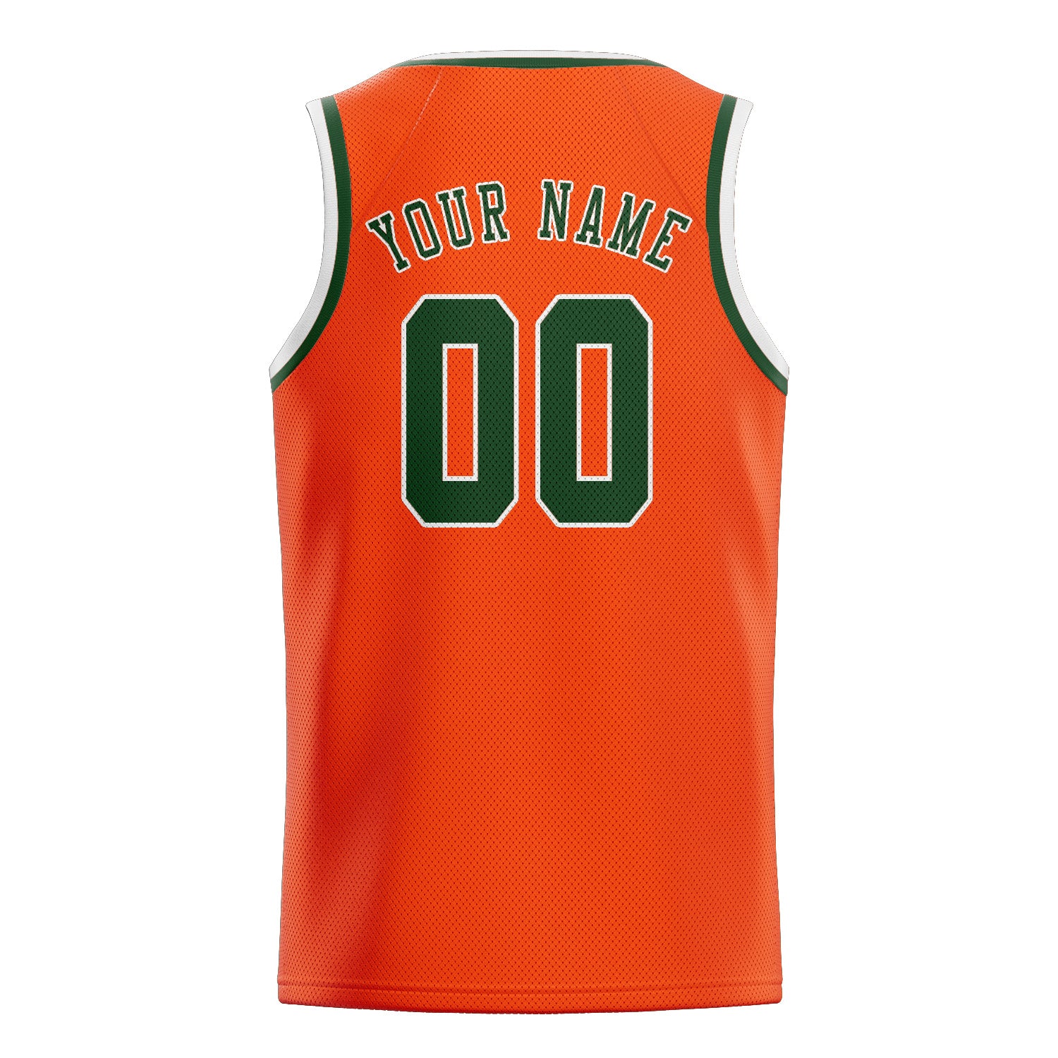 Maillot de basketball personnalisé orange, rouge et vert foncé