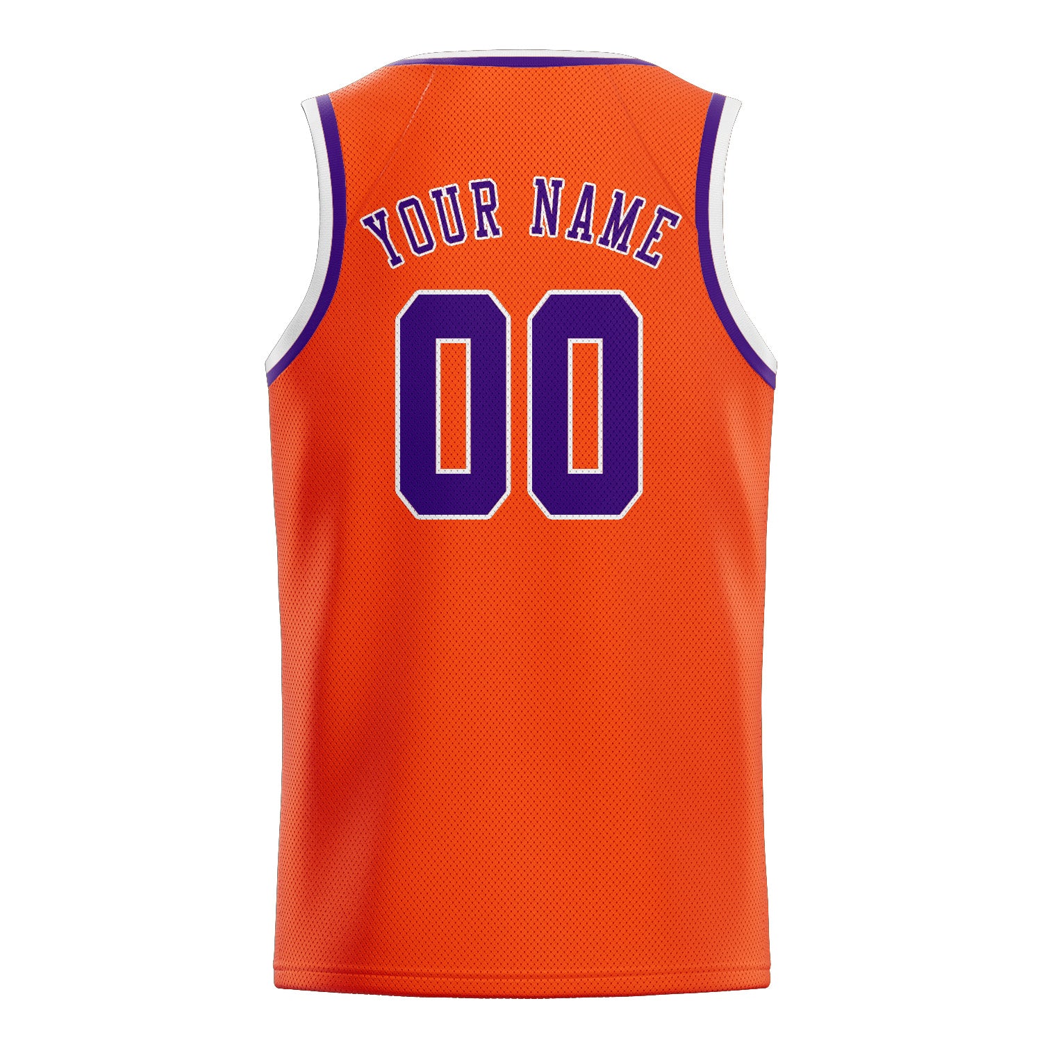 Maillot de basketball personnalisé orange, rouge et violet