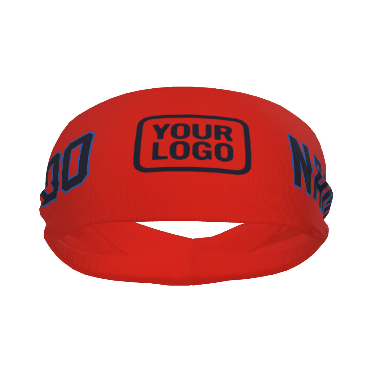 Bandeau de sport personnalisé orange, rouge et marine
