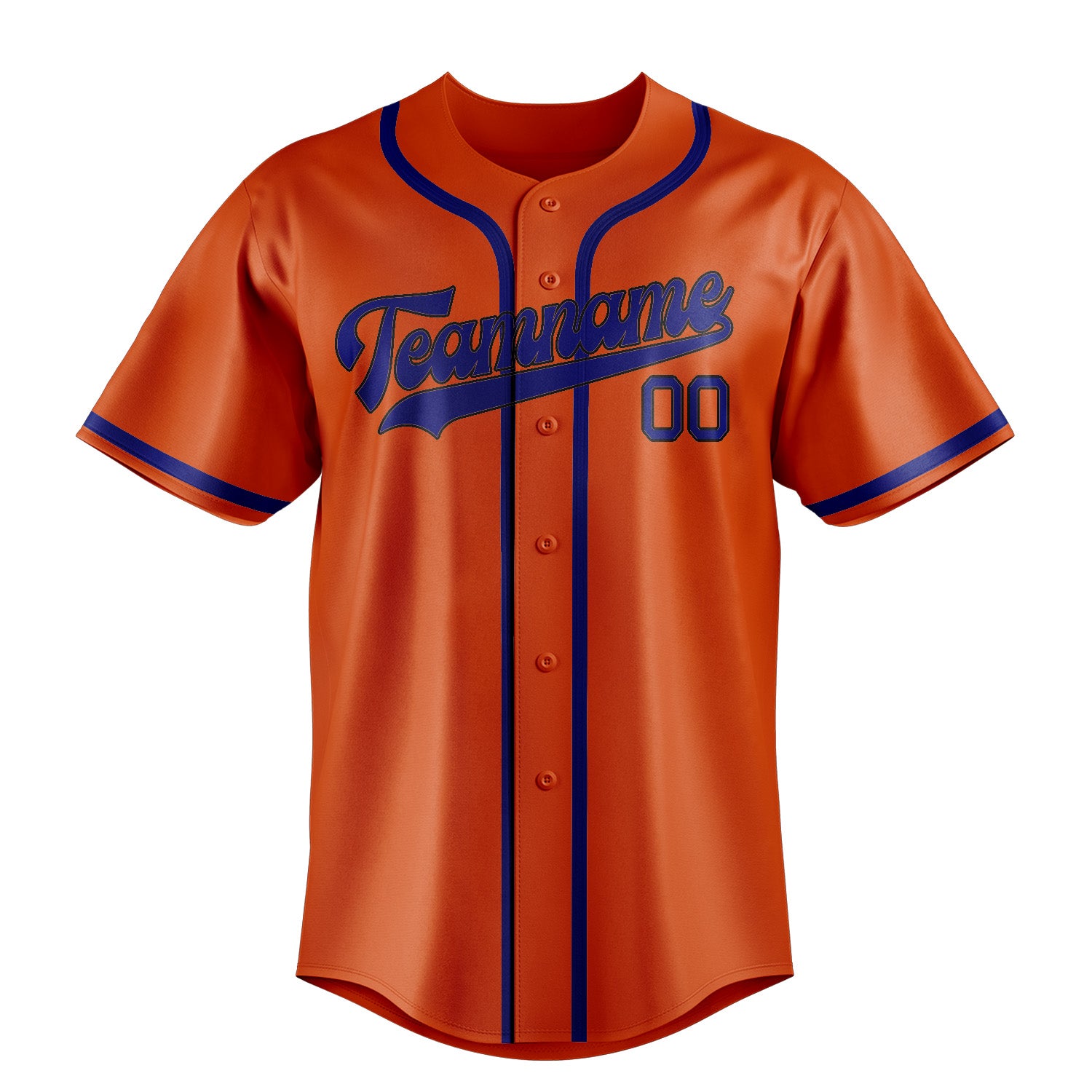 Maillot de baseball personnalisé orange, rouge et bleu ciel