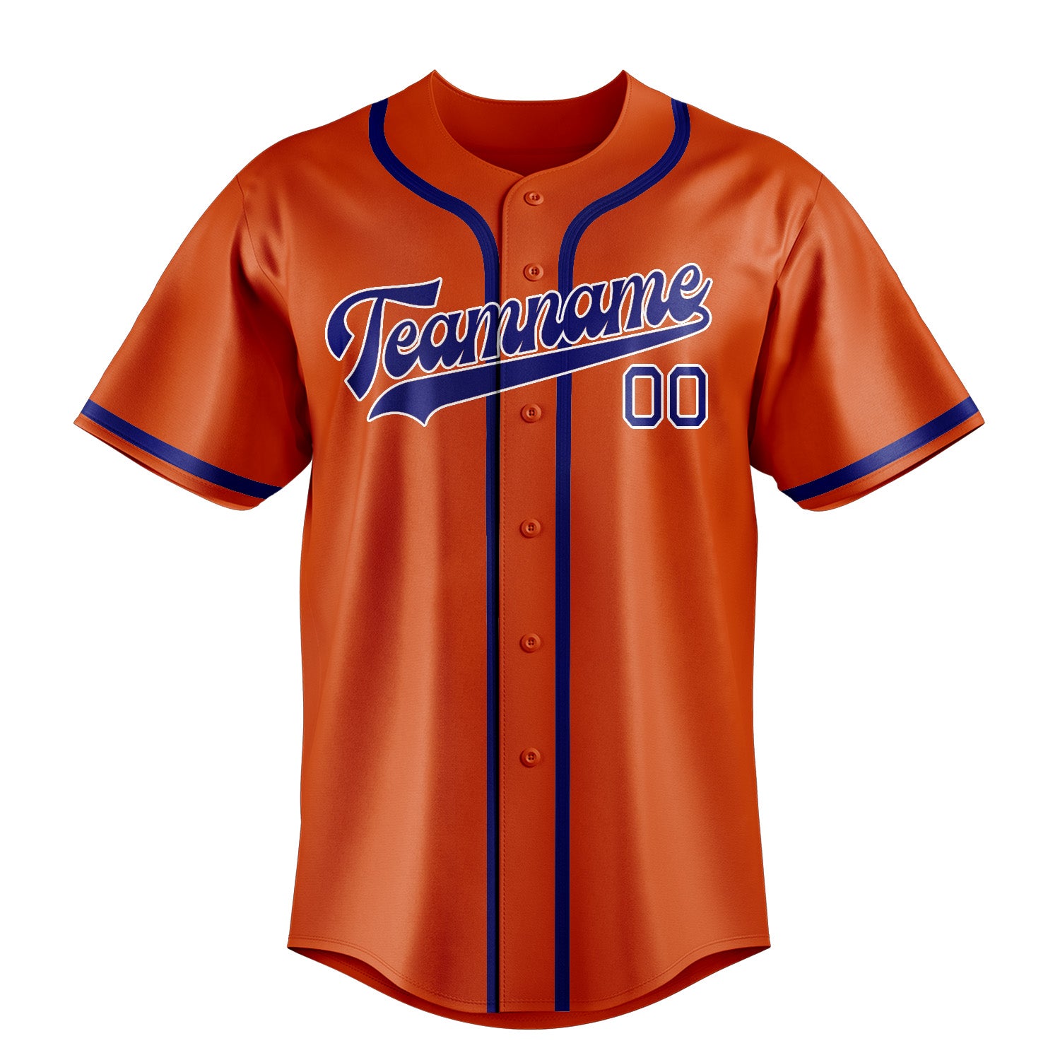 Maillot de baseball personnalisé orange, rouge et bleu ciel