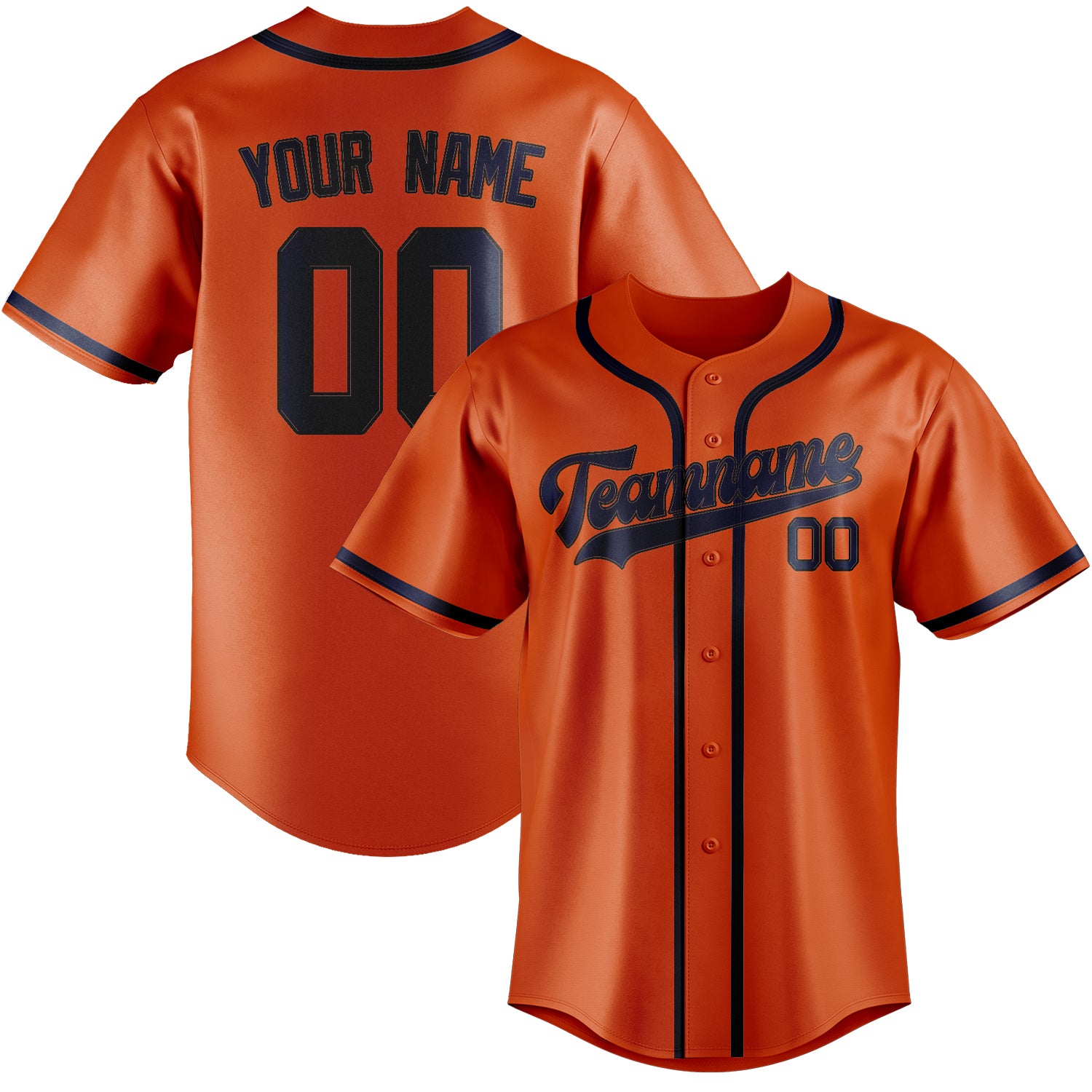 Maillot de baseball personnalisé orange rouge bleu