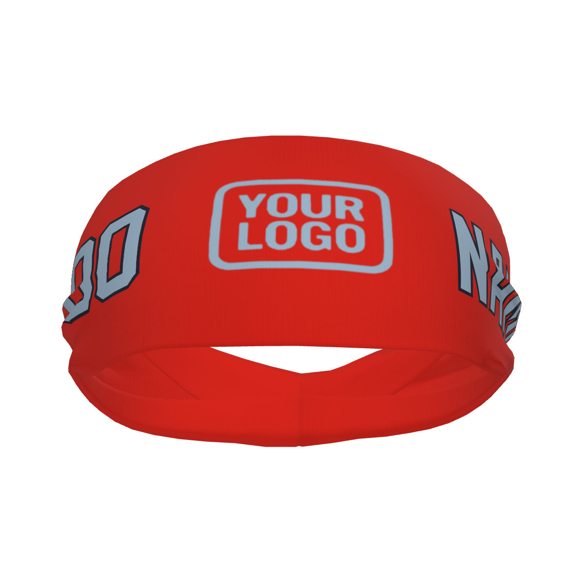 Bandeau de sport personnalisé orange, rouge et bleu clair