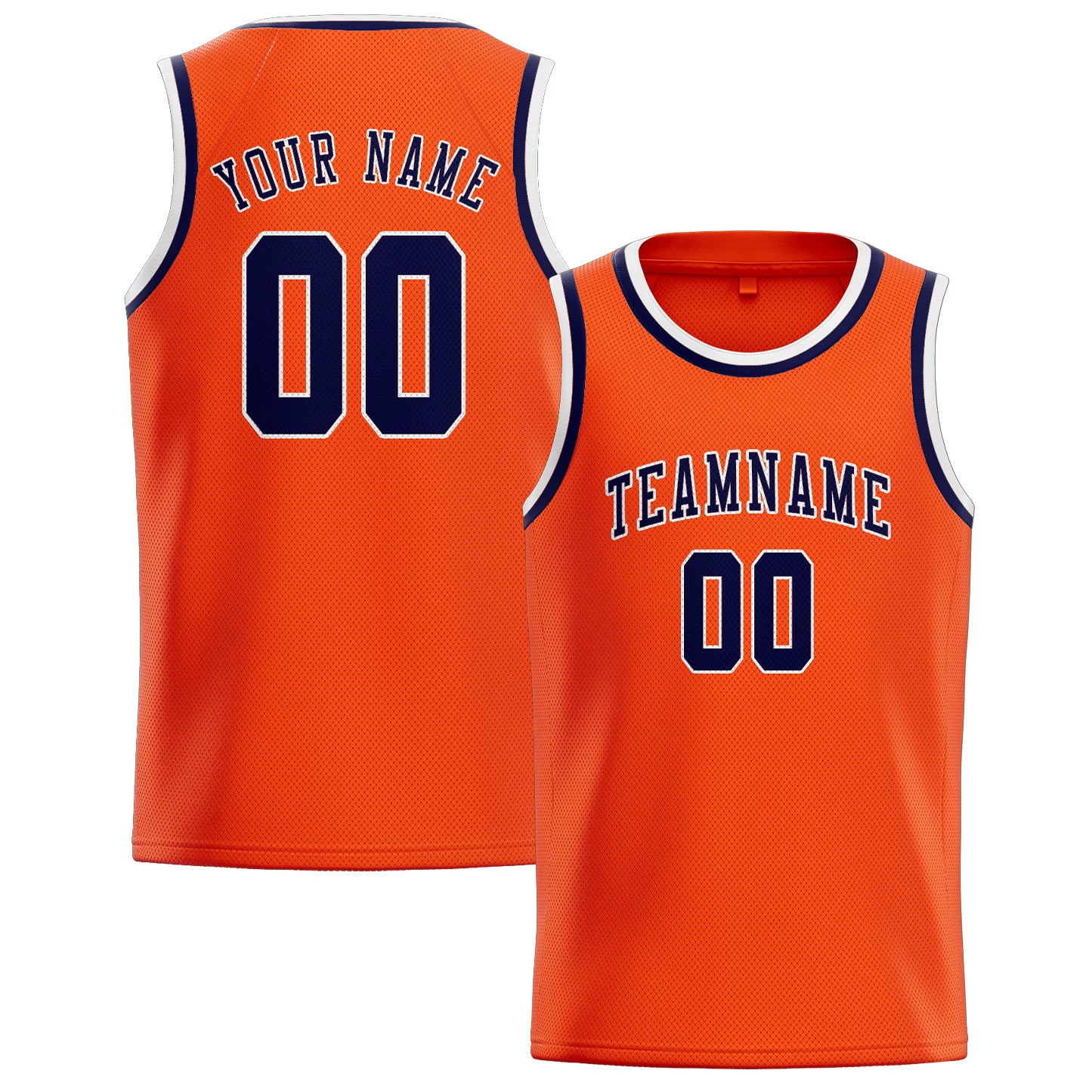 Maillot de basketball personnalisé orange, rouge et marine