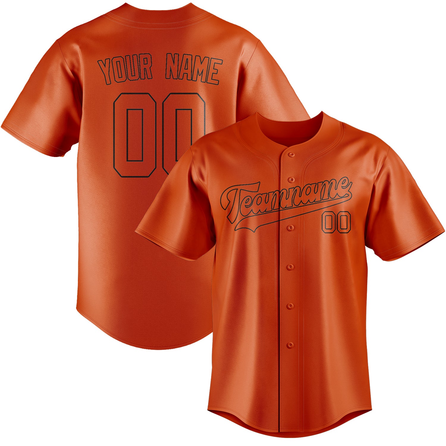 Maillot de baseball personnalisé orange rouge noir