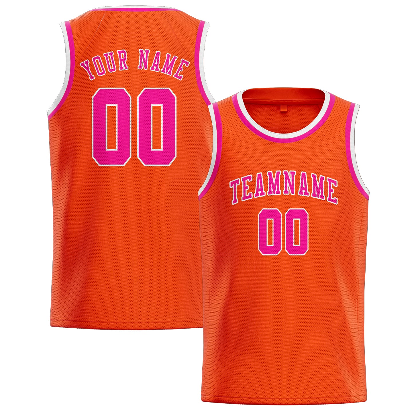 Maillot de basketball personnalisé orange, rouge et rose