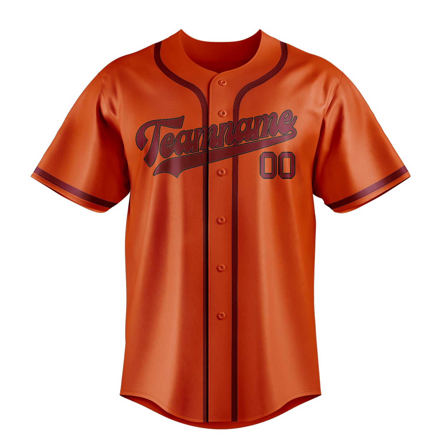 Maillot de baseball personnalisé orange rouge cramoisi