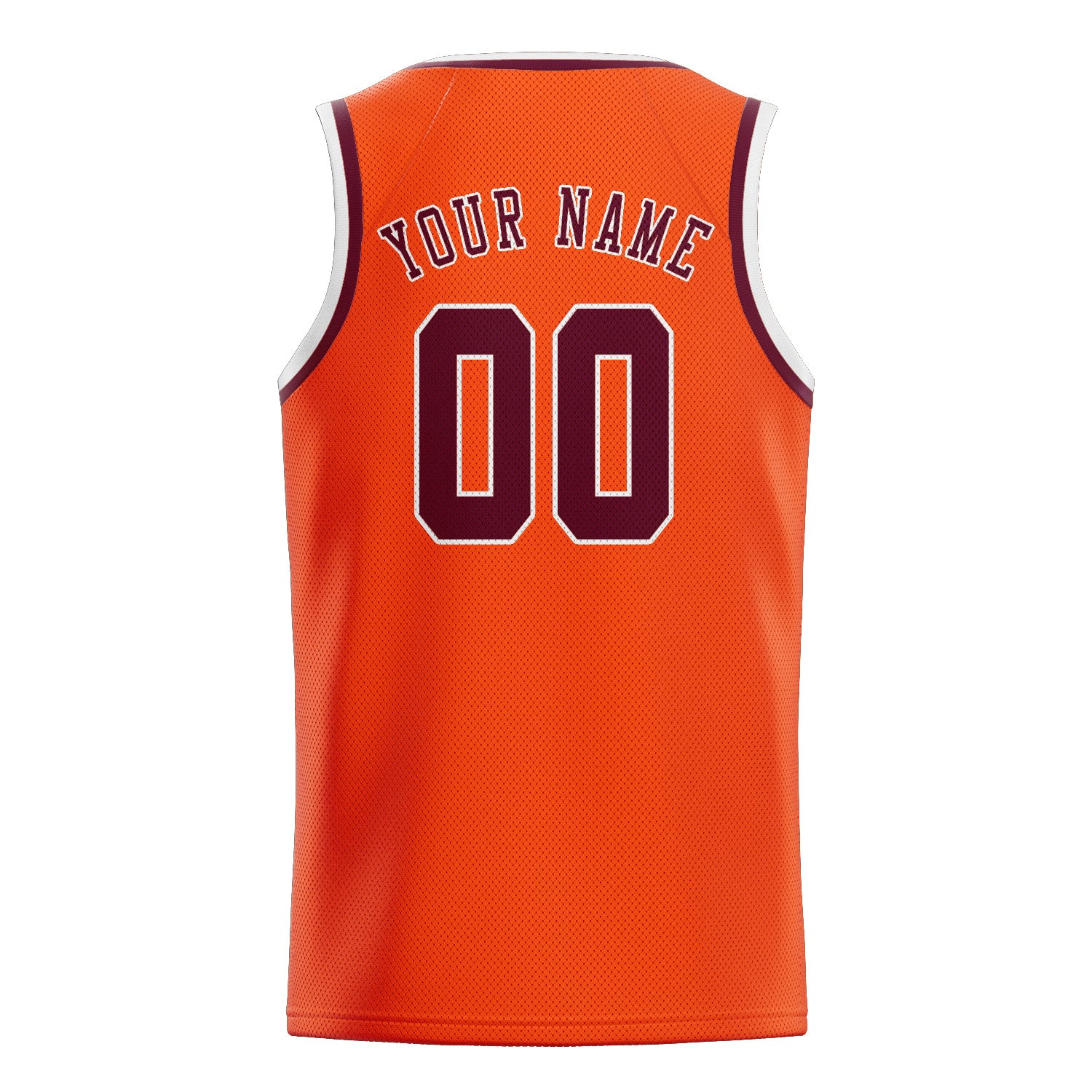 Maillot de basket-ball personnalisé orange, rouge et cramoisi