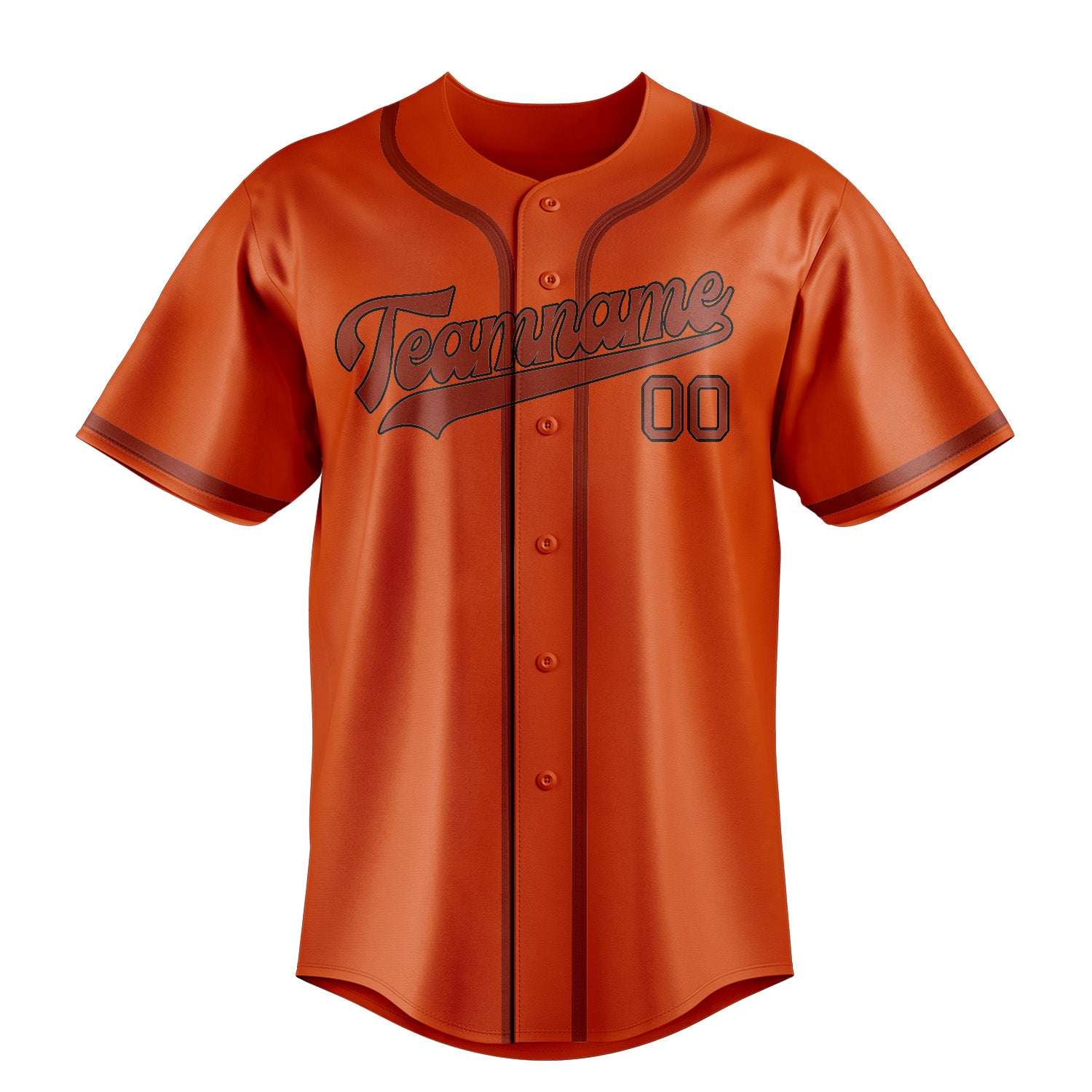 Maillot de baseball personnalisé orange, rouge et corail