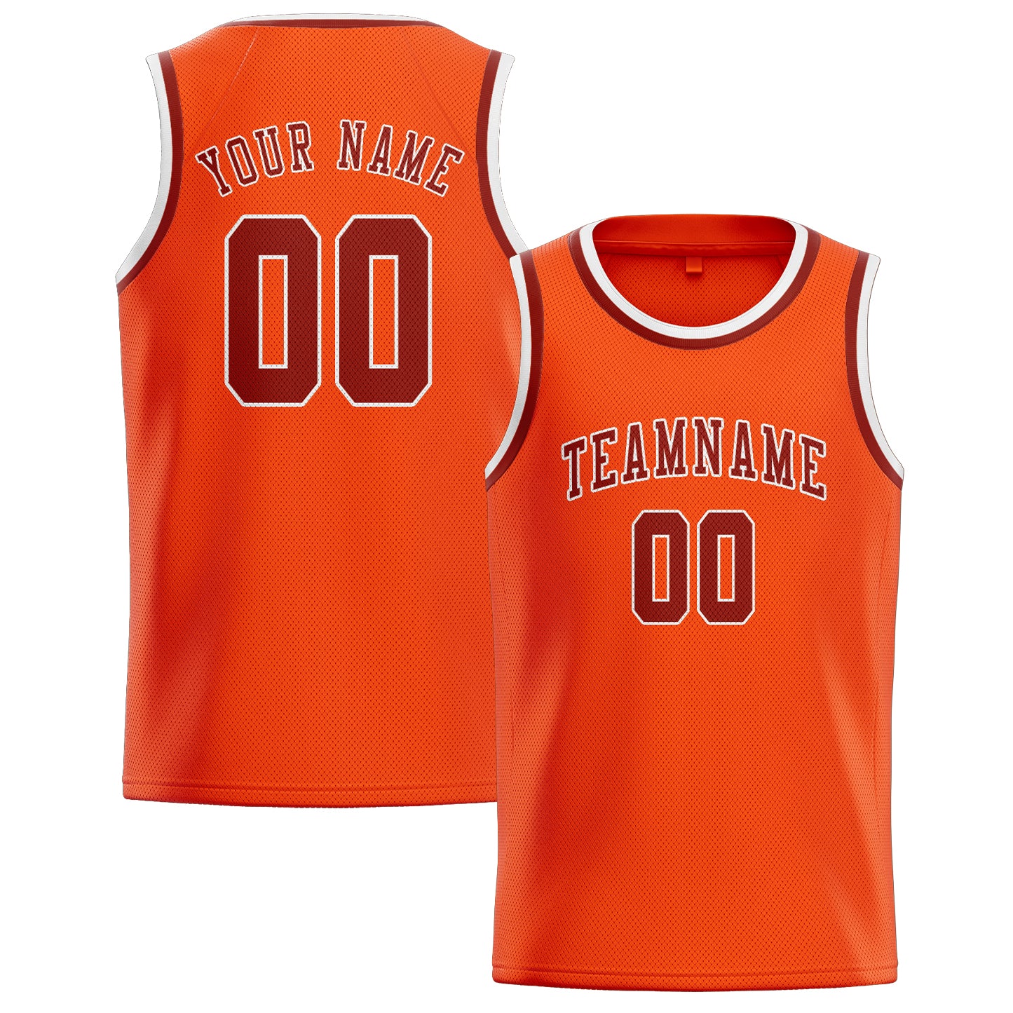 Maillot de basketball personnalisé orange, rouge et corail