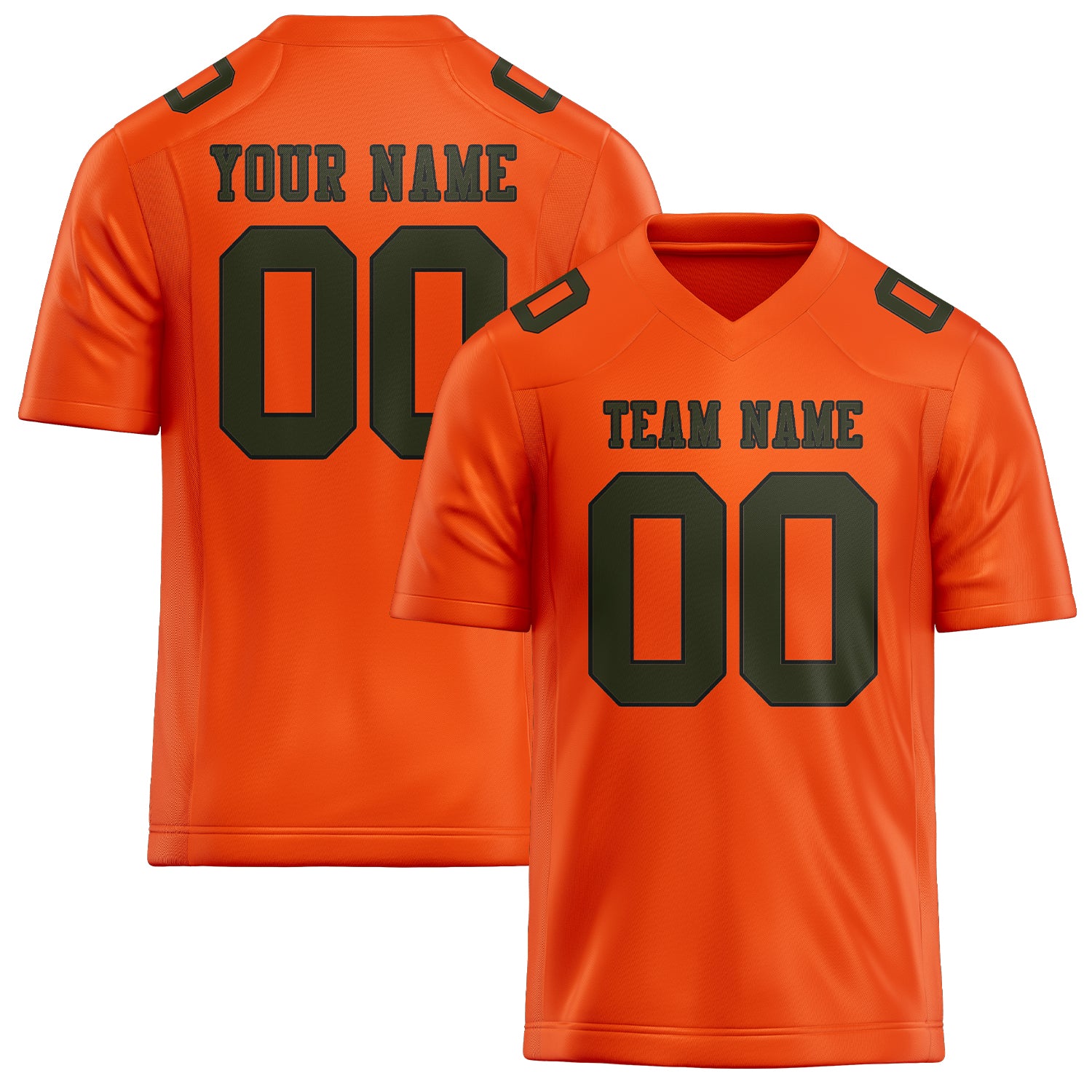 Maillot de football personnalisé orange rouge olive