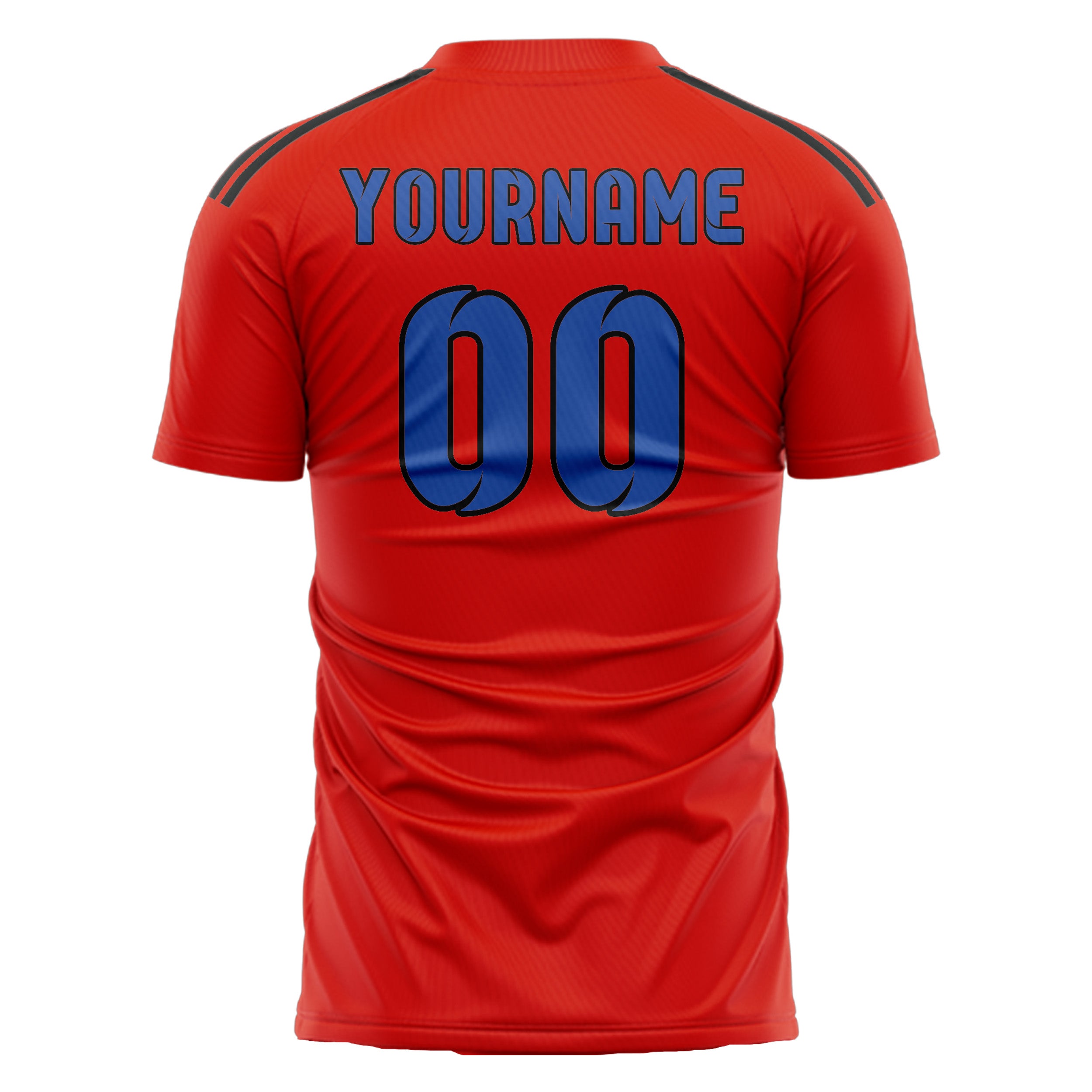 Custom Orange Red Sky Blue Soccer Jersey