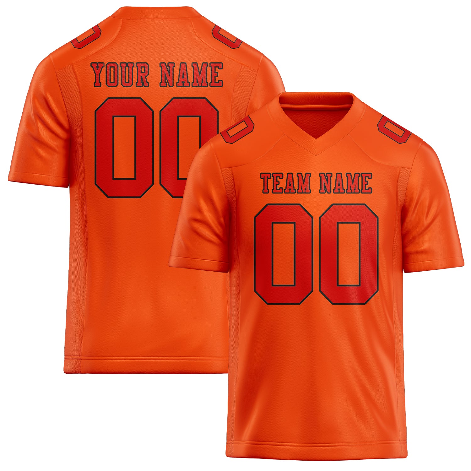 Maillot de football personnalisé orange-rouge