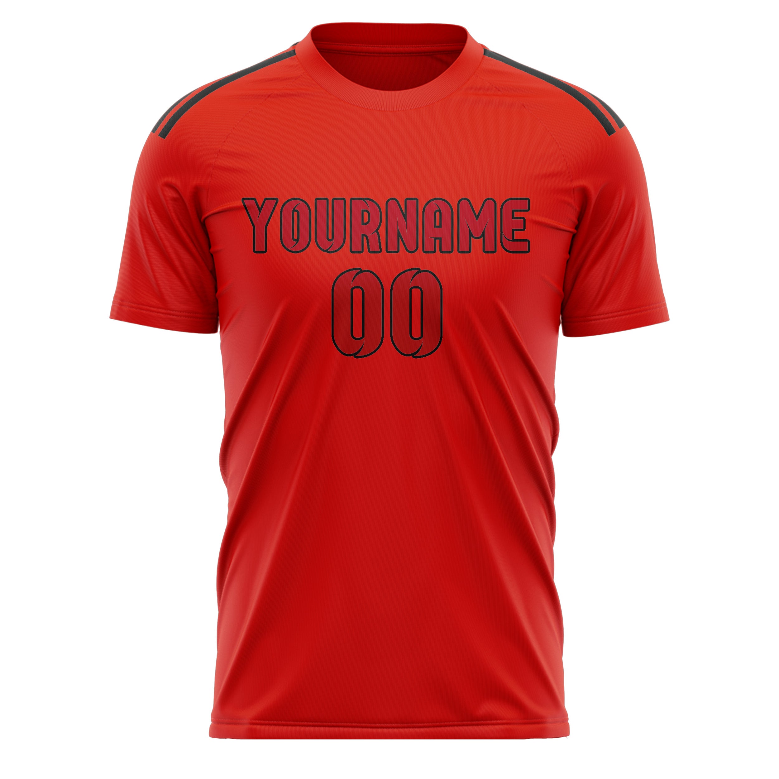 Maillot de football personnalisé orange et rouge