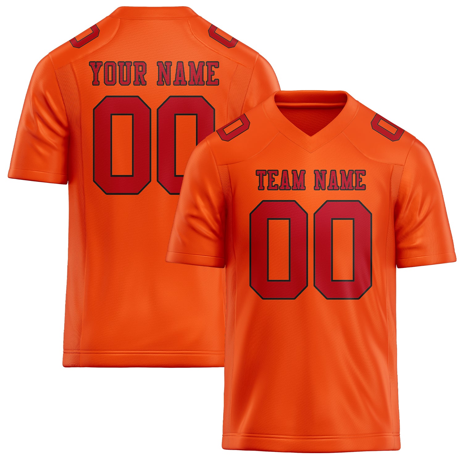 Maillot de football personnalisé orange et rouge