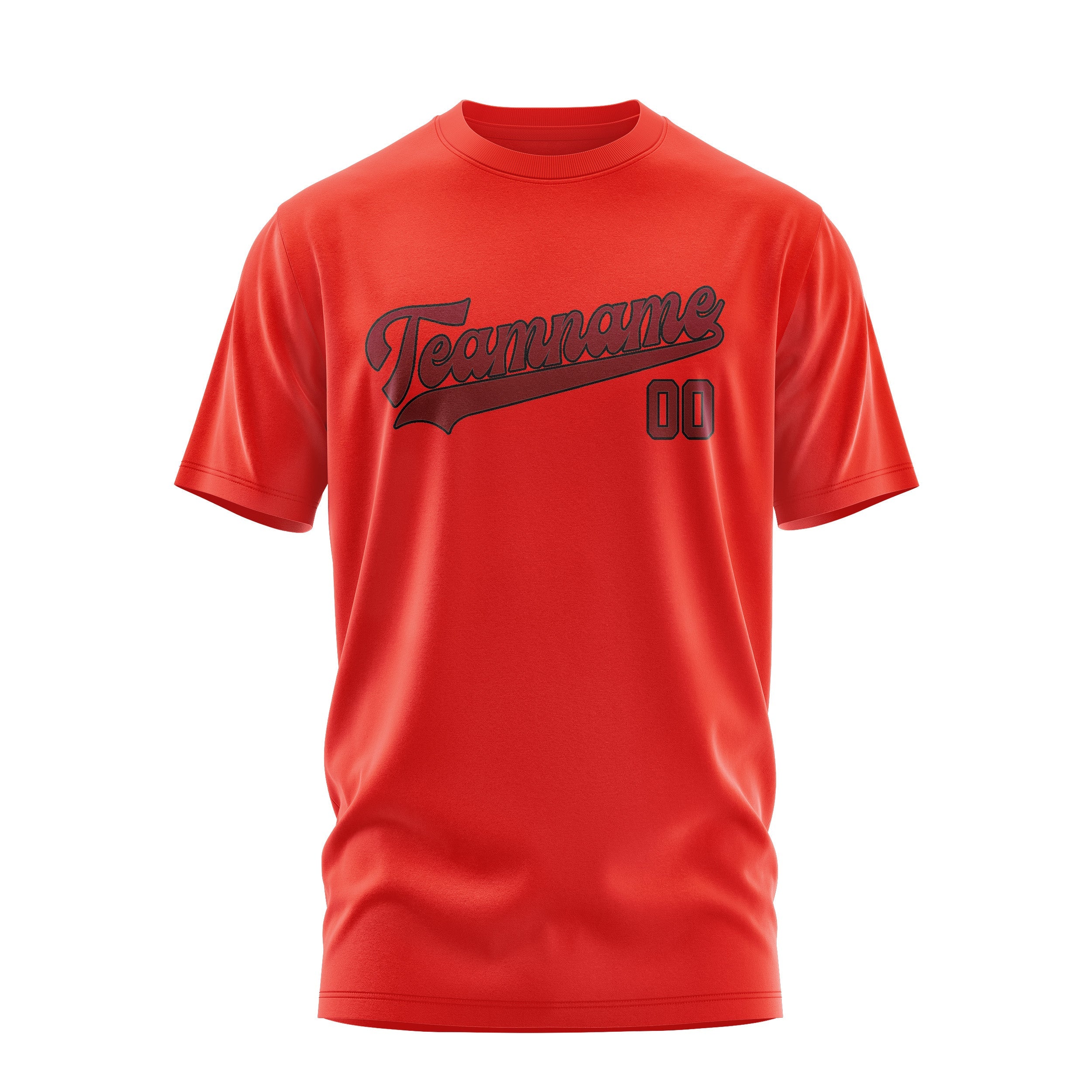 T-shirt personnalisé orange rouge cramoisi rouge