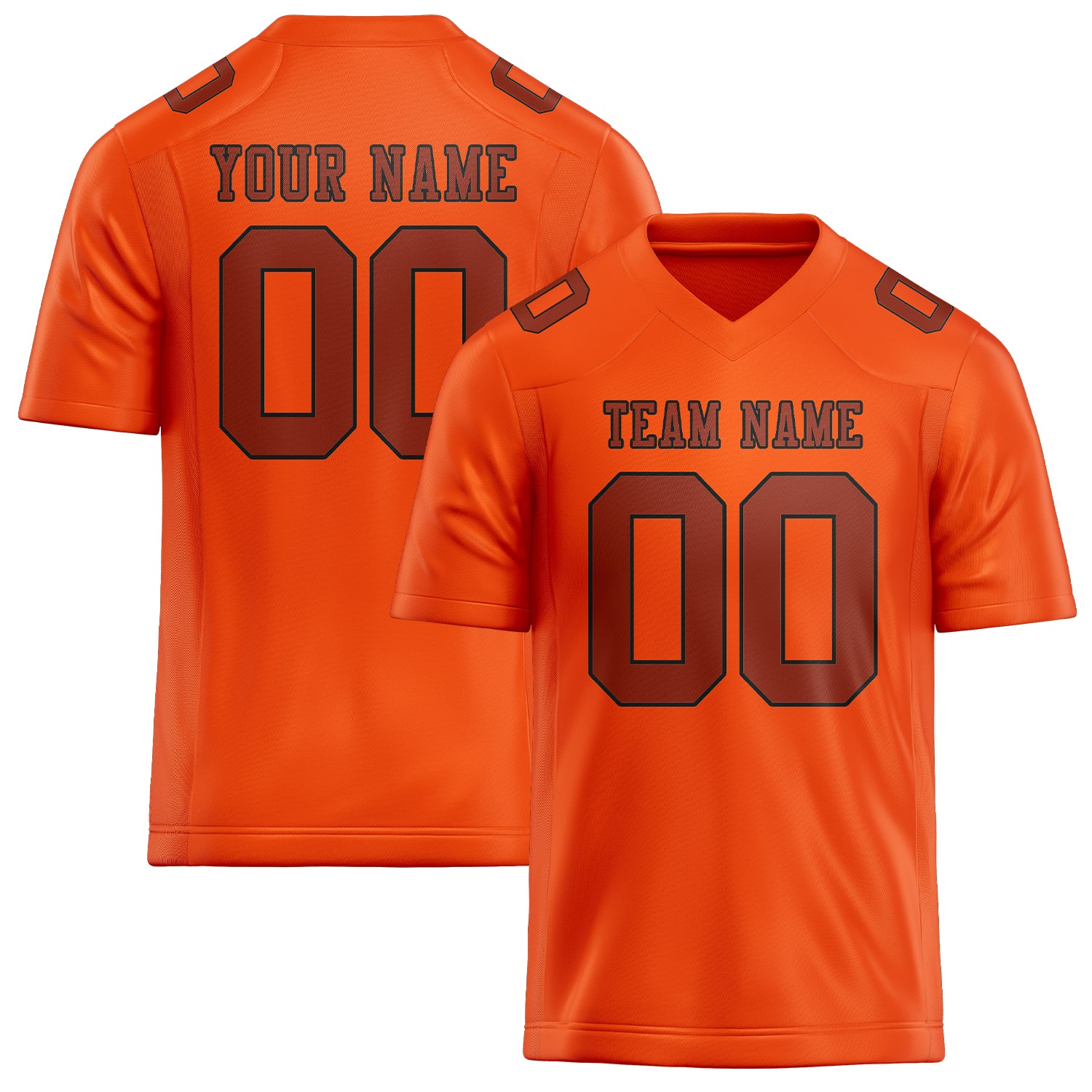 Maillot de football personnalisé orange, rouge et corail
