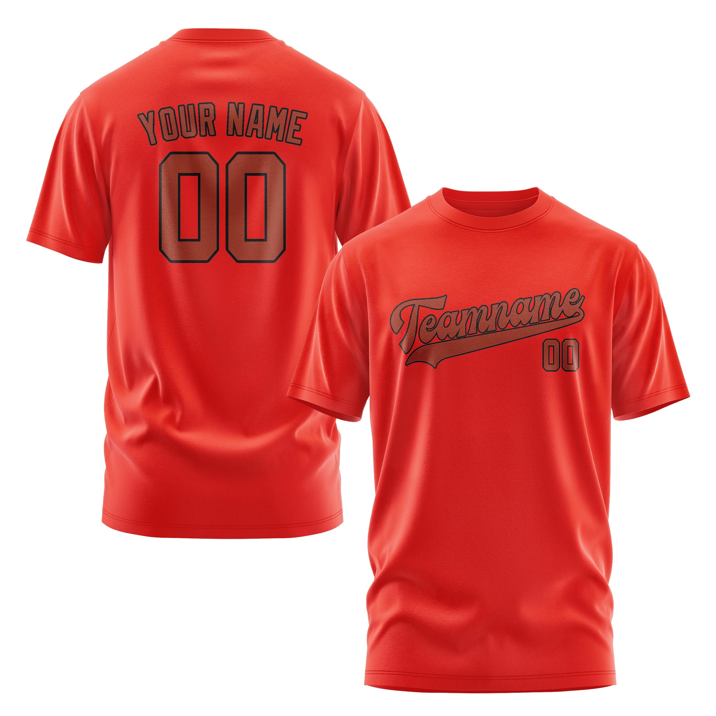 T-shirt personnalisé orange rouge corail