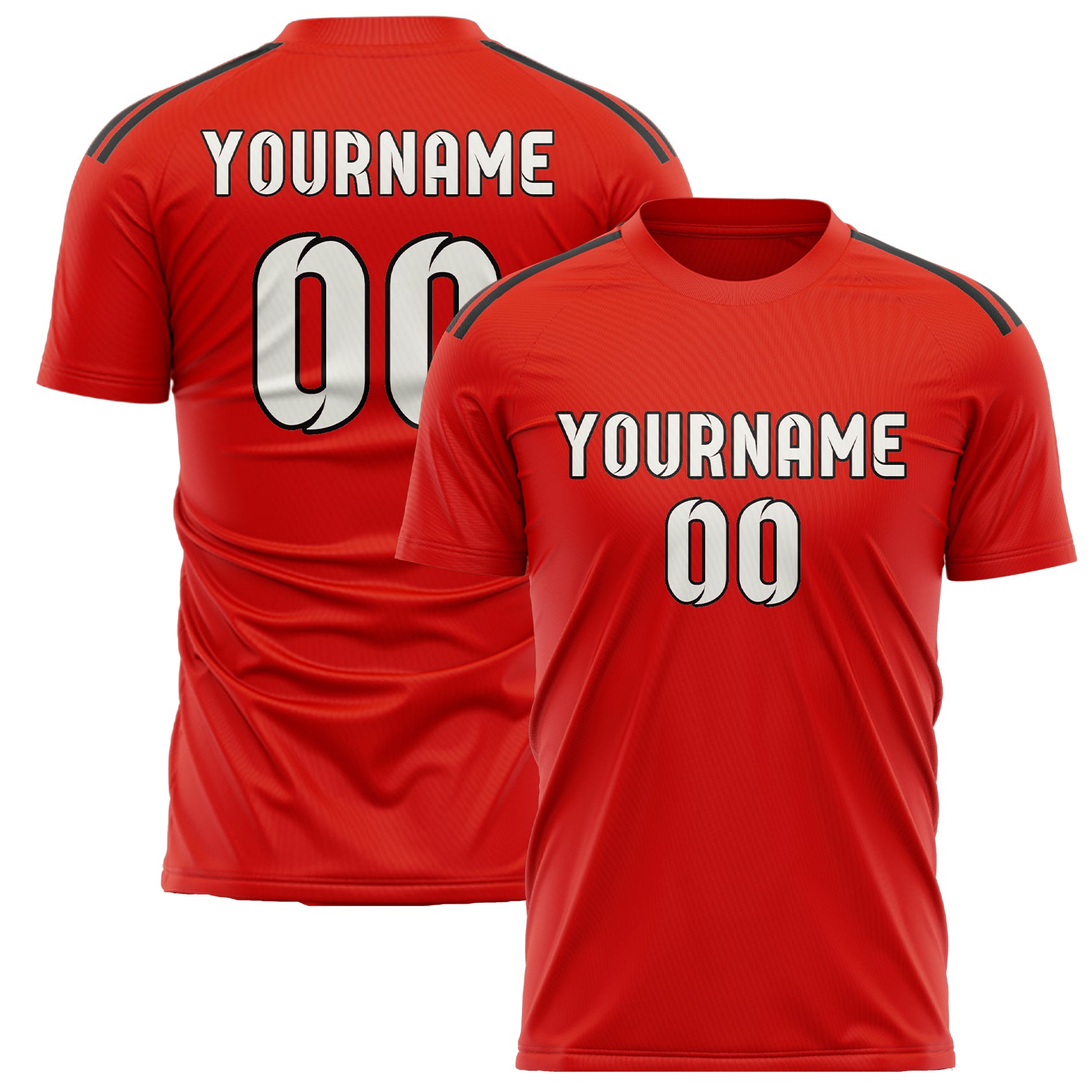 Maillot de football personnalisé orange, rouge et blanc