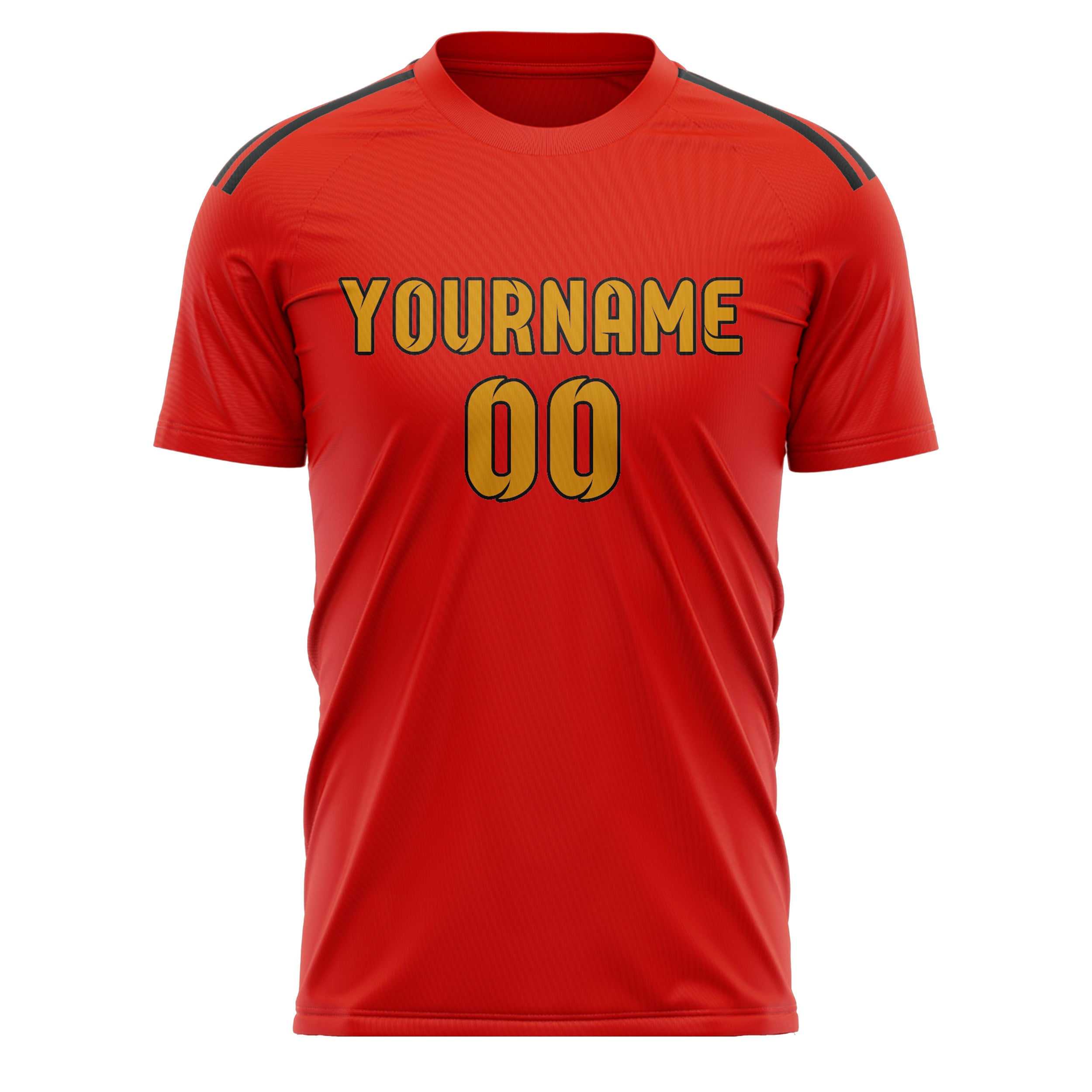 Maillot de football personnalisé orange rouge jaune