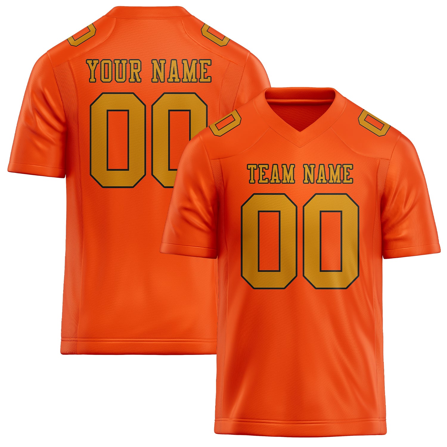 Maillot de football personnalisé orange, rouge et jaune