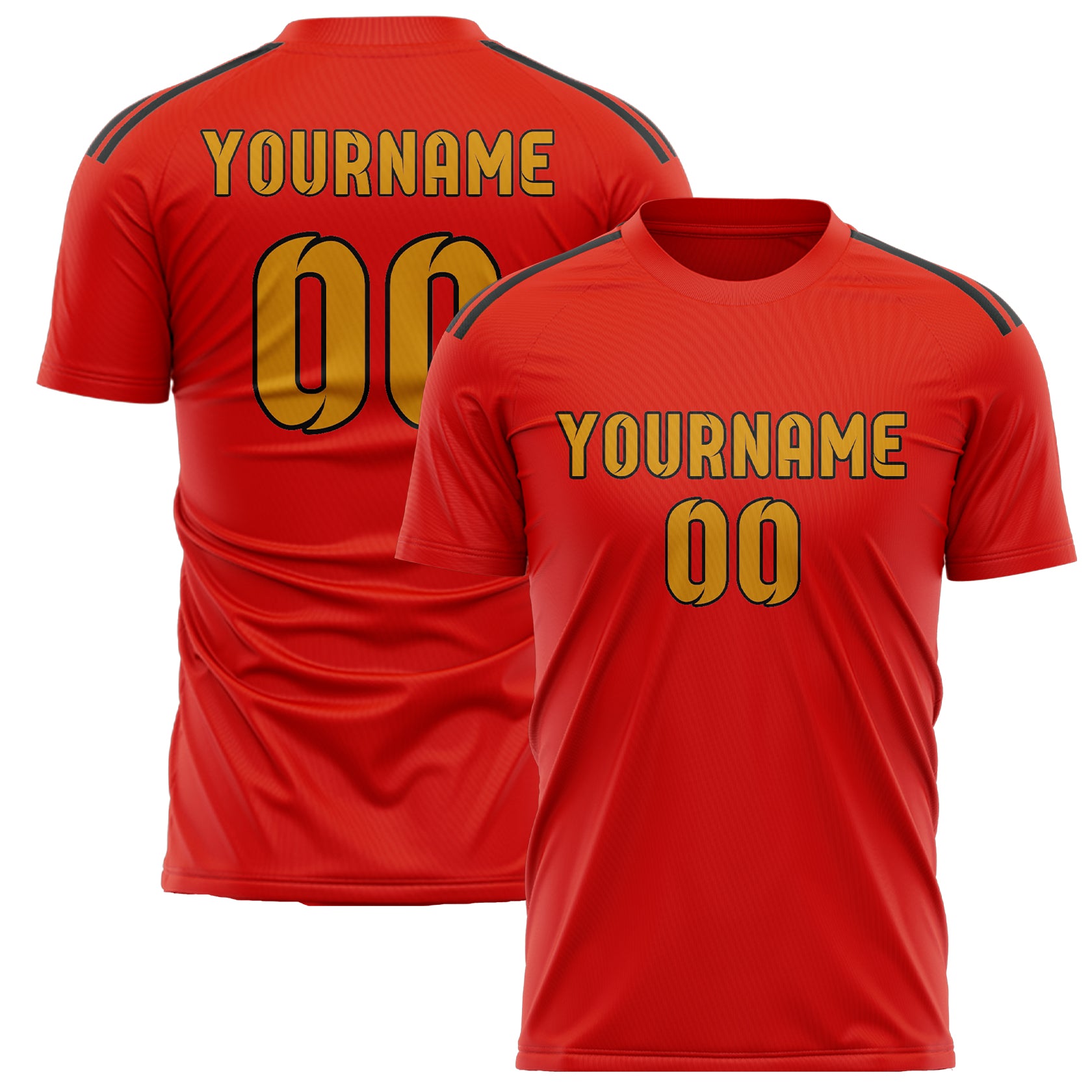 Maillot de football personnalisé orange rouge jaune