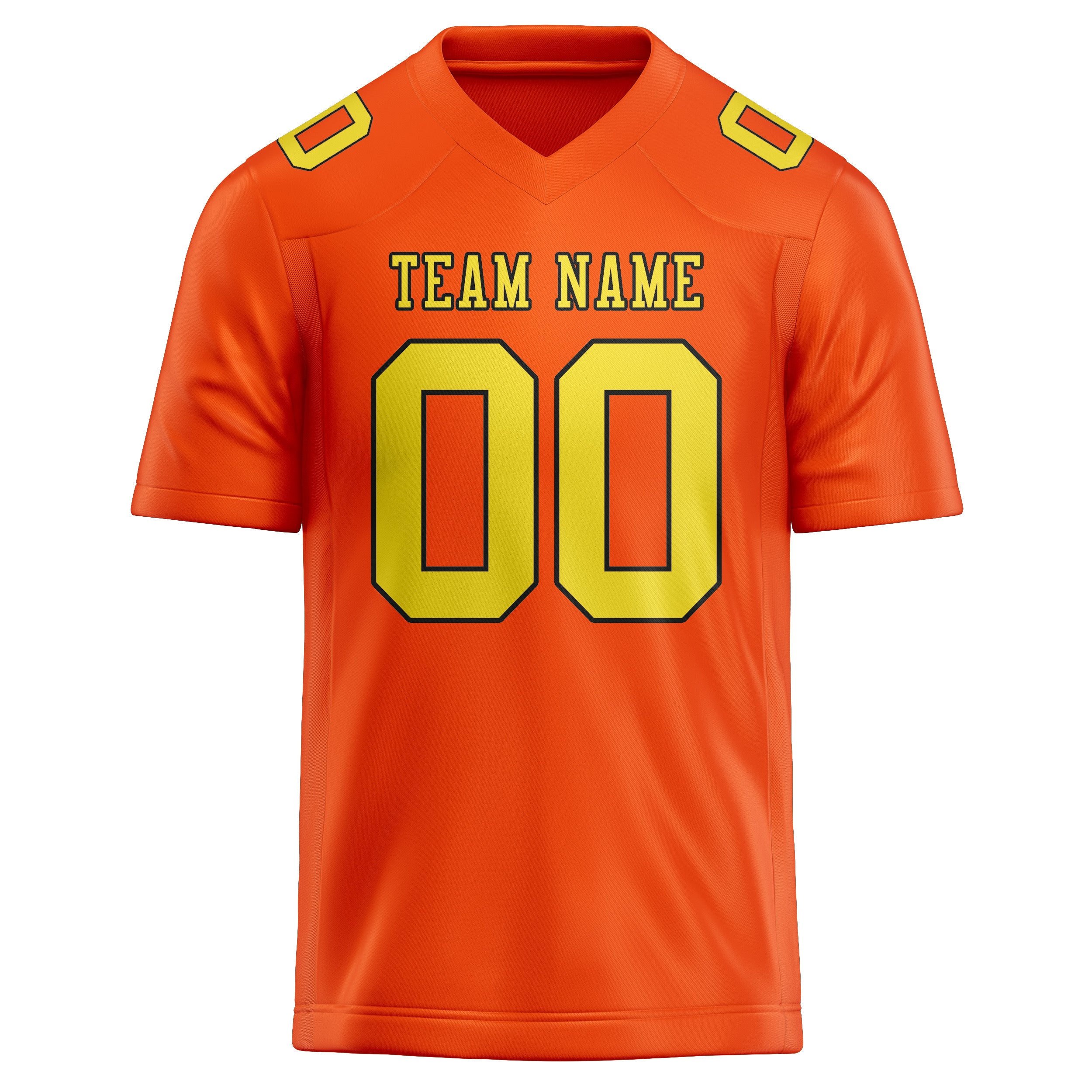 Maillot de football personnalisé orange, rouge et jaune clair
