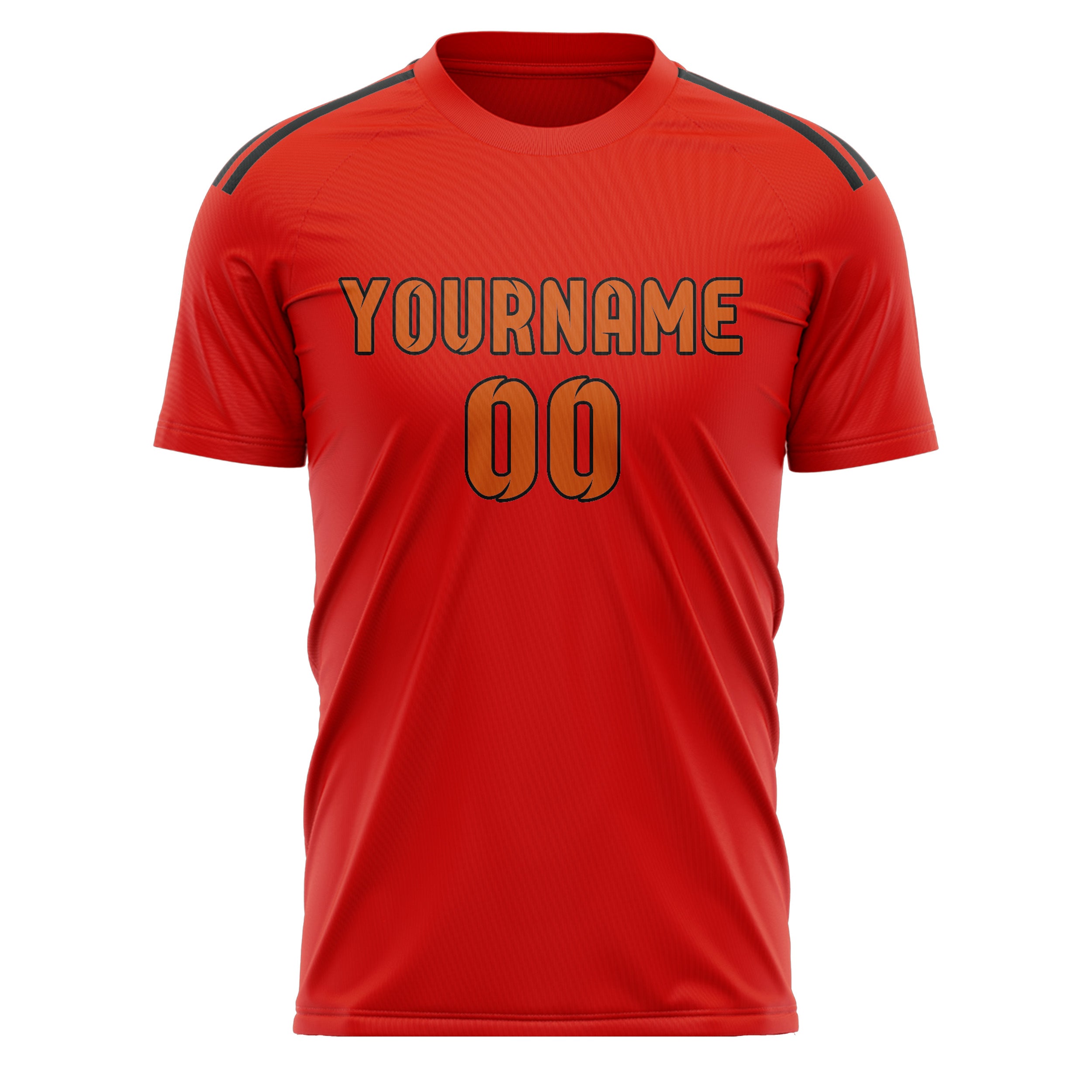 Maillot de football personnalisé orange-rouge-orange
