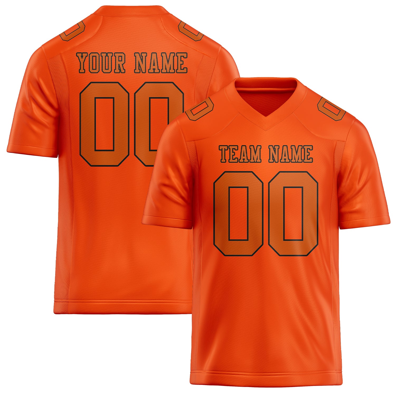 Maillot de football personnalisé orange-rouge-orange