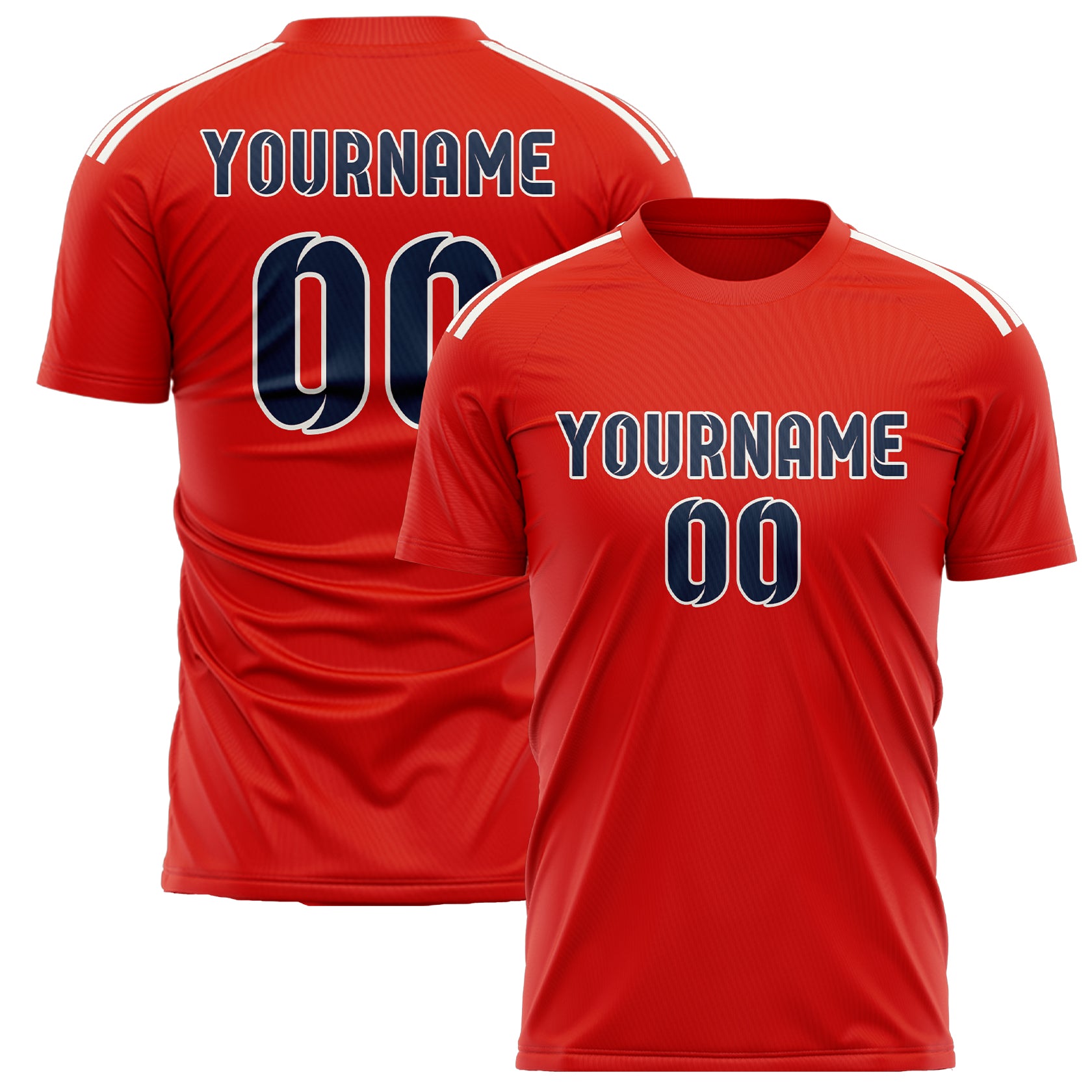 Maillot de football personnalisé orange rouge bleu