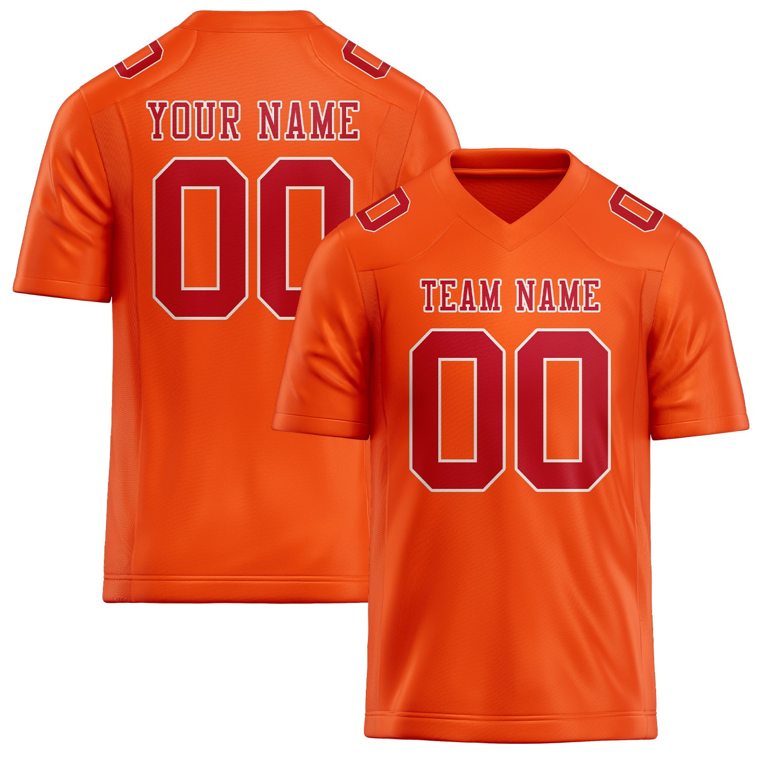 Maillot de football personnalisé orange et rouge