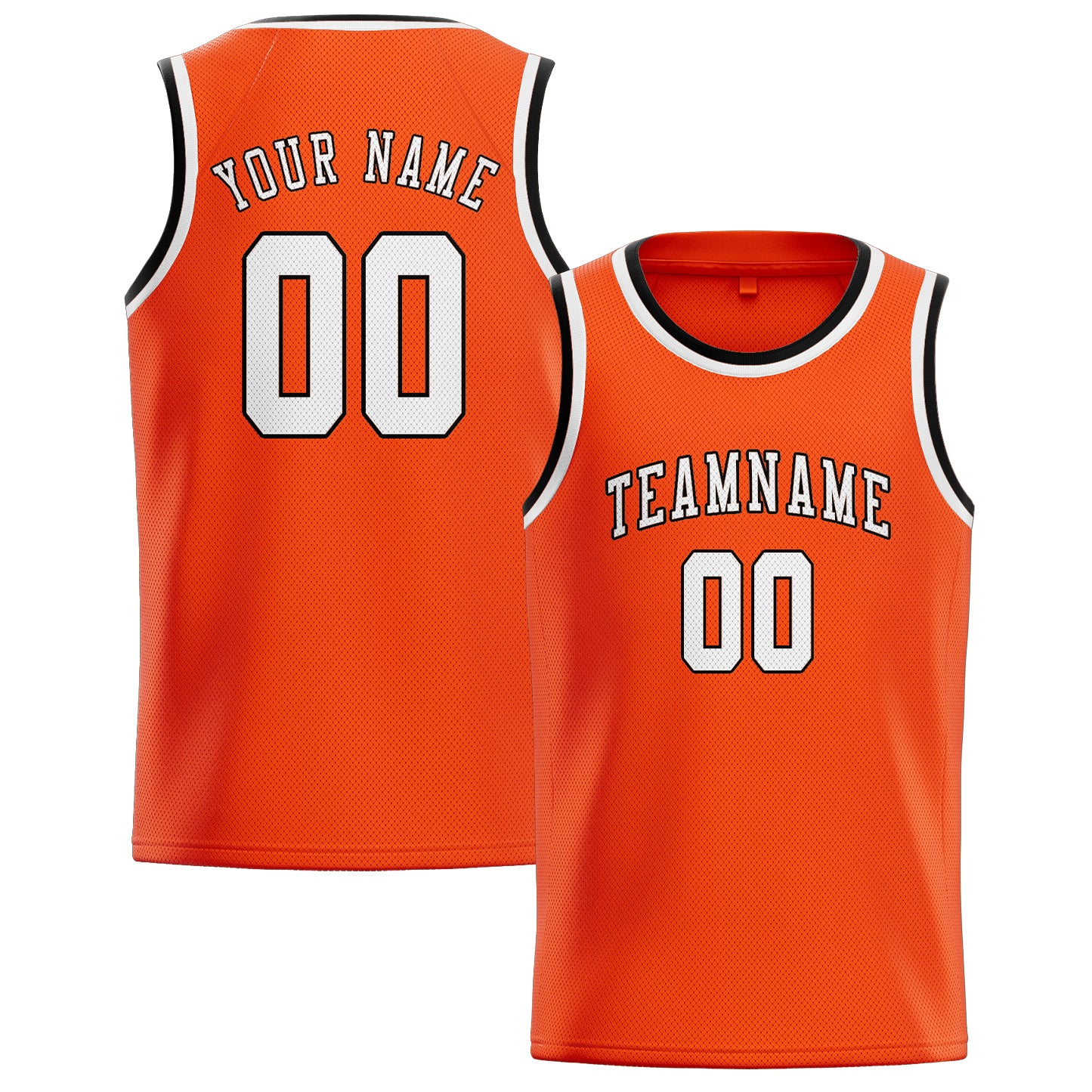 Maillot de basketball personnalisé orange, rouge et blanc
