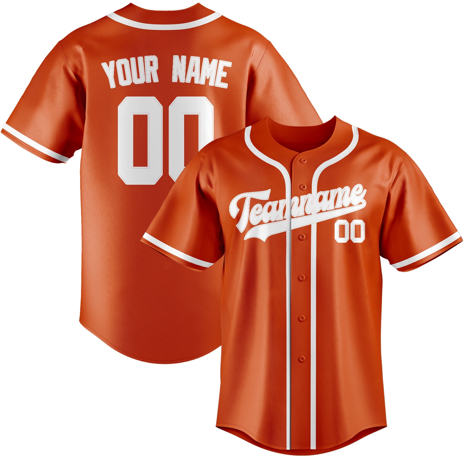Maillot de baseball personnalisé orange, rouge et blanc