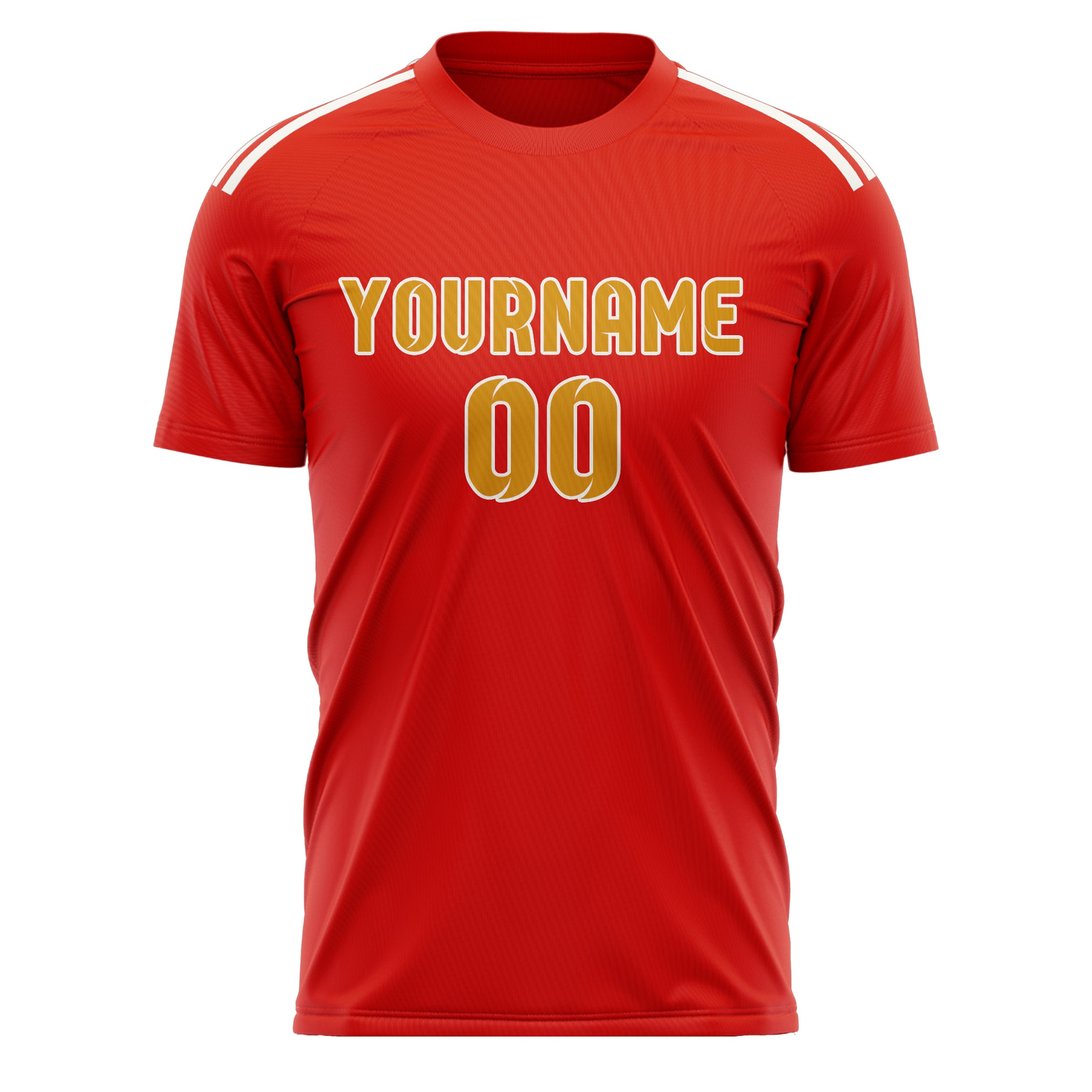 Maillot de football personnalisé orange rouge jaune
