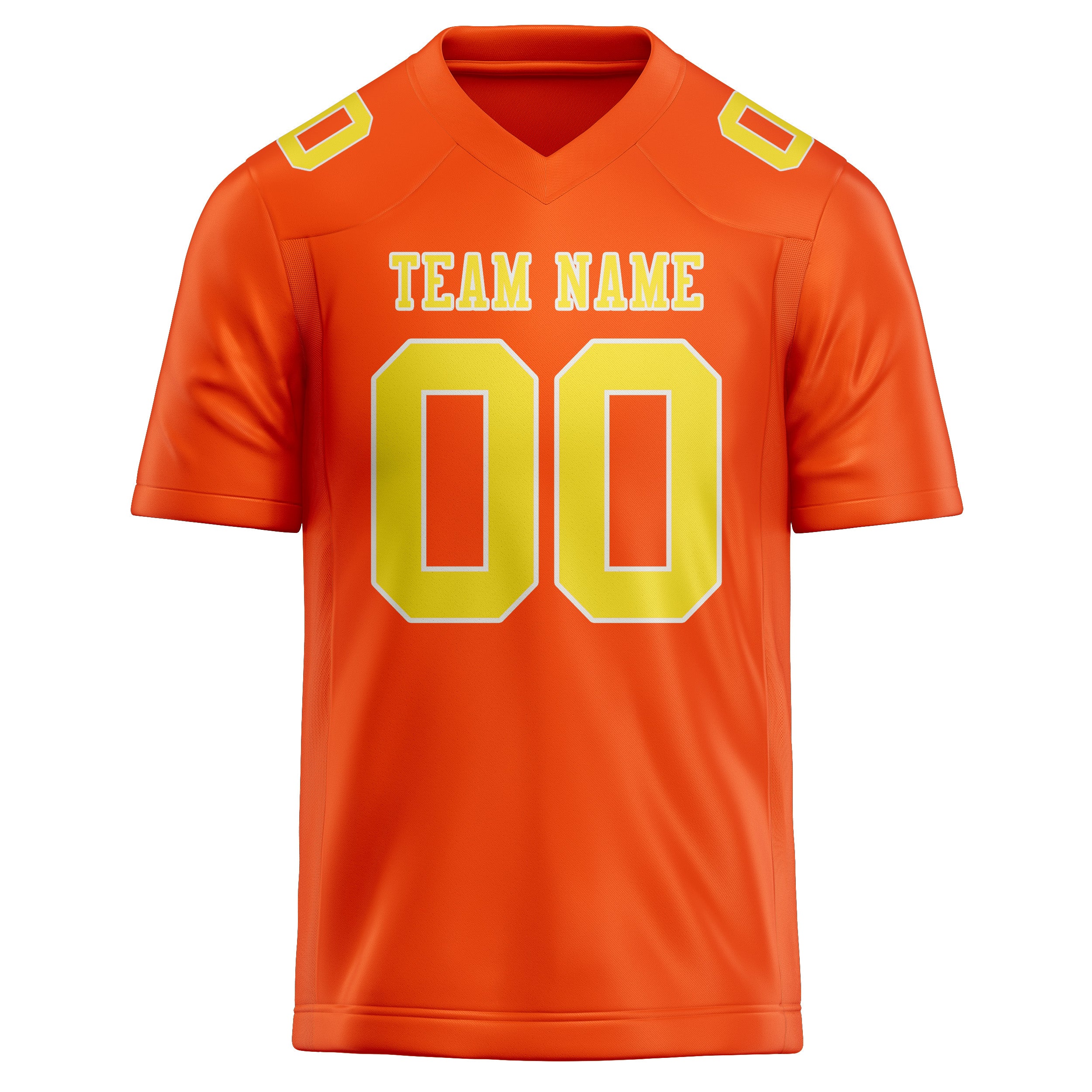 Maillot de football personnalisé orange, rouge et jaune clair