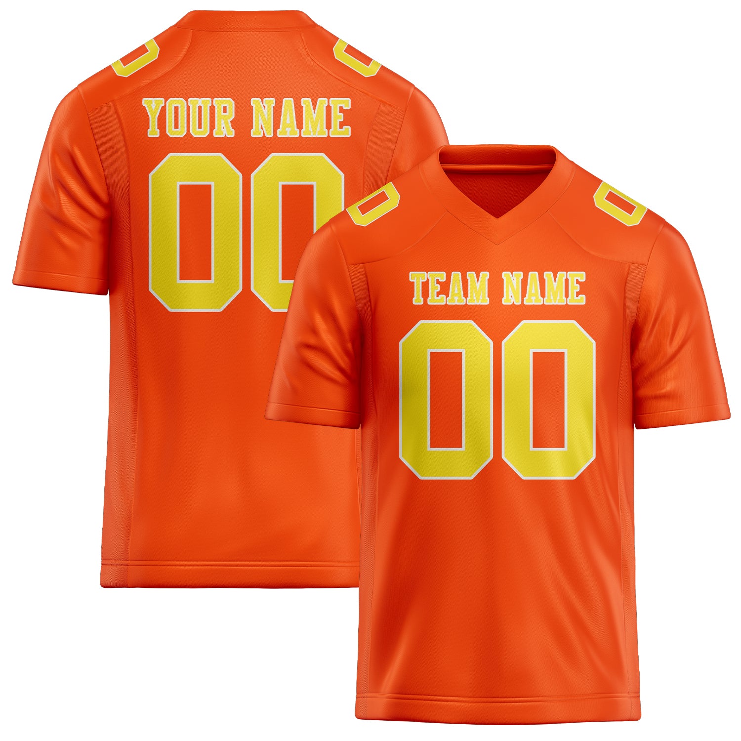 Maillot de football personnalisé orange, rouge et jaune clair