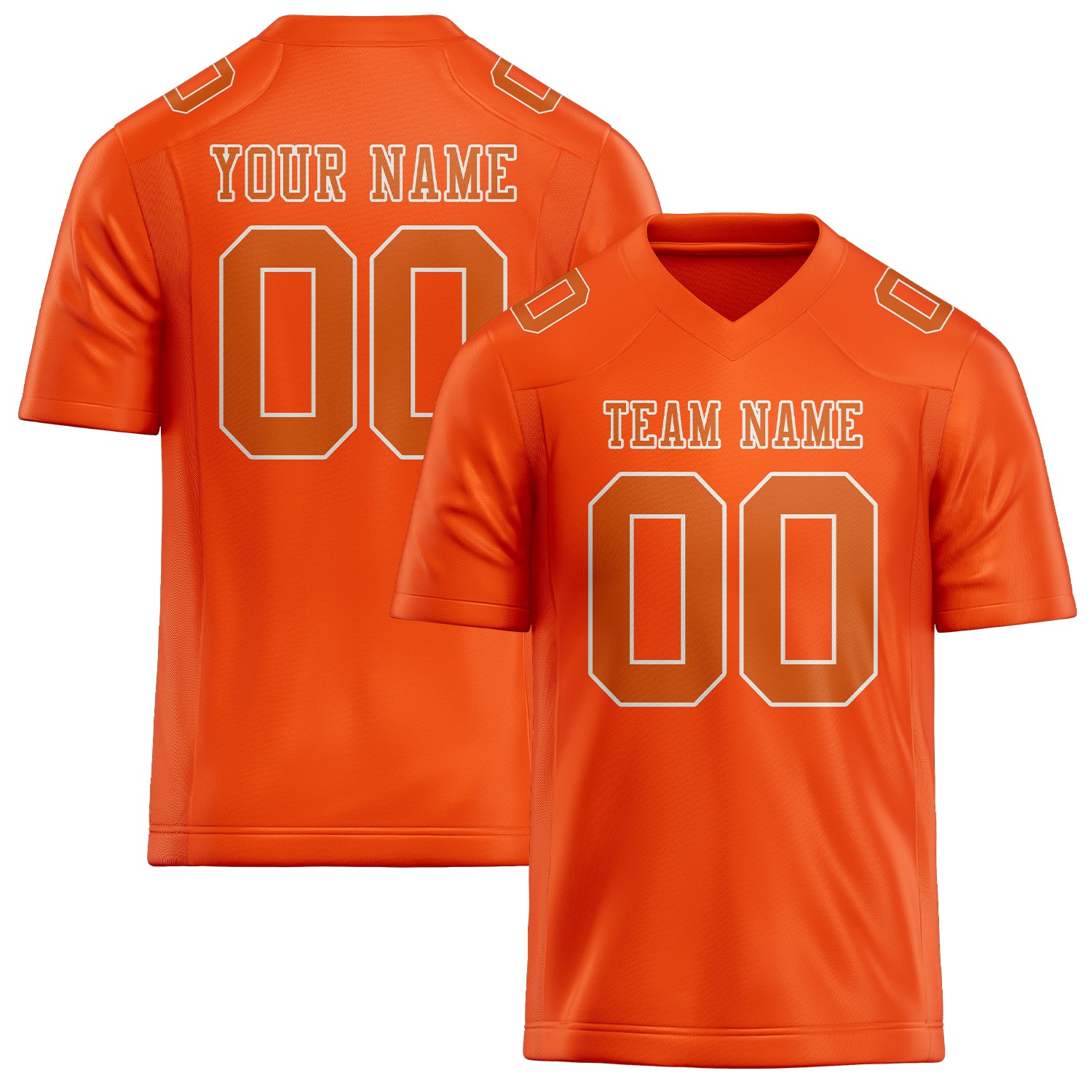 Maillot de football personnalisé orange-rouge-orange