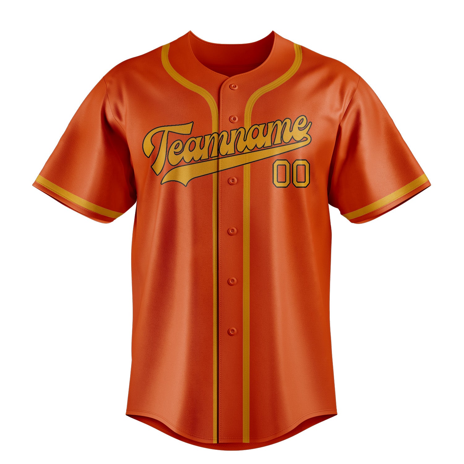 Maillot de baseball personnalisé orange rouge jaune