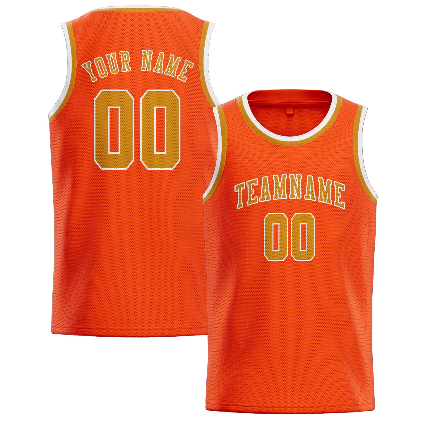 Maillot de basketball personnalisé orange, rouge et jaune